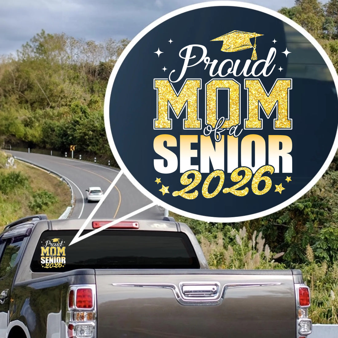 Custom Proud Dad or Mom Car Decal for Graduation Duconspace
