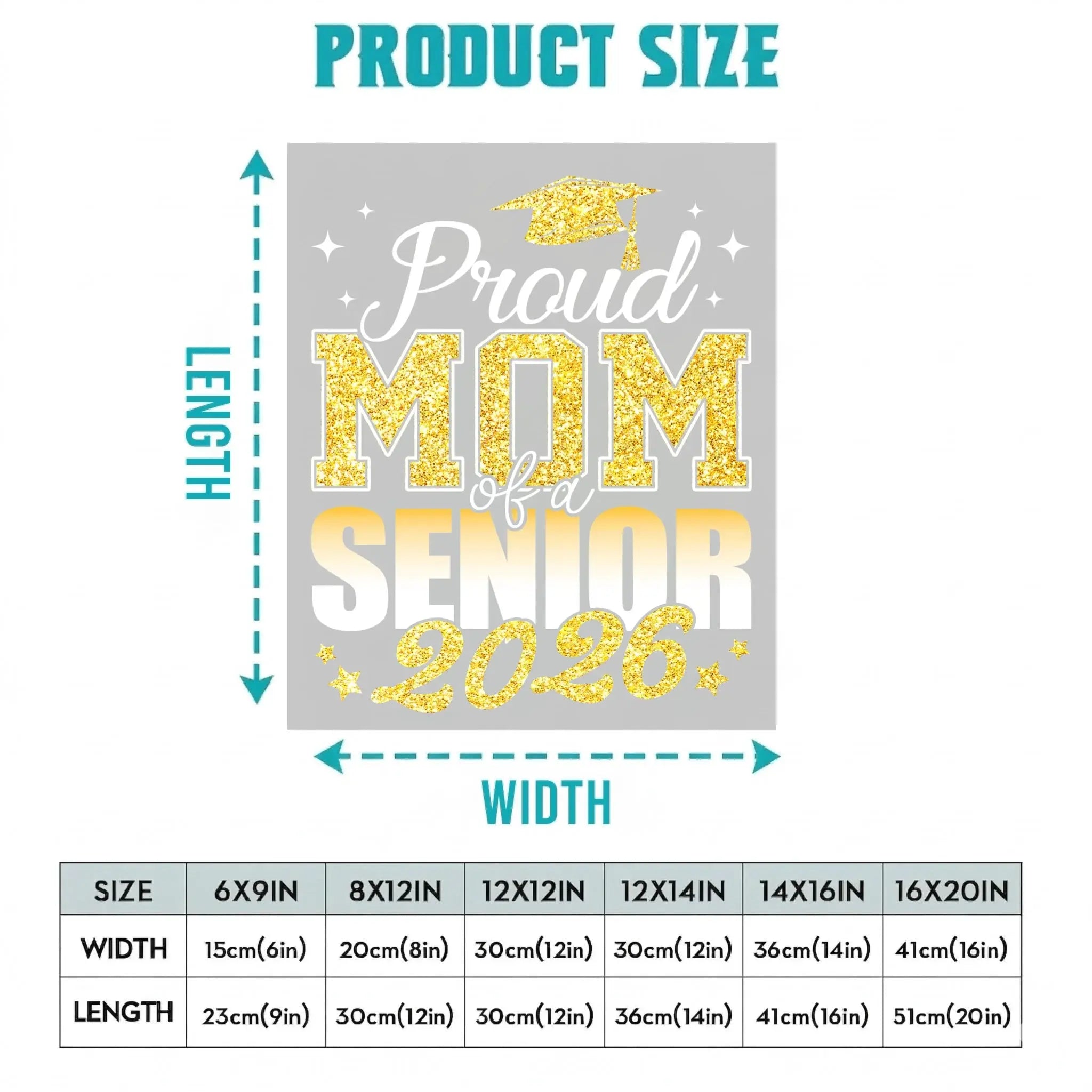Decal Product Detail Size Chart