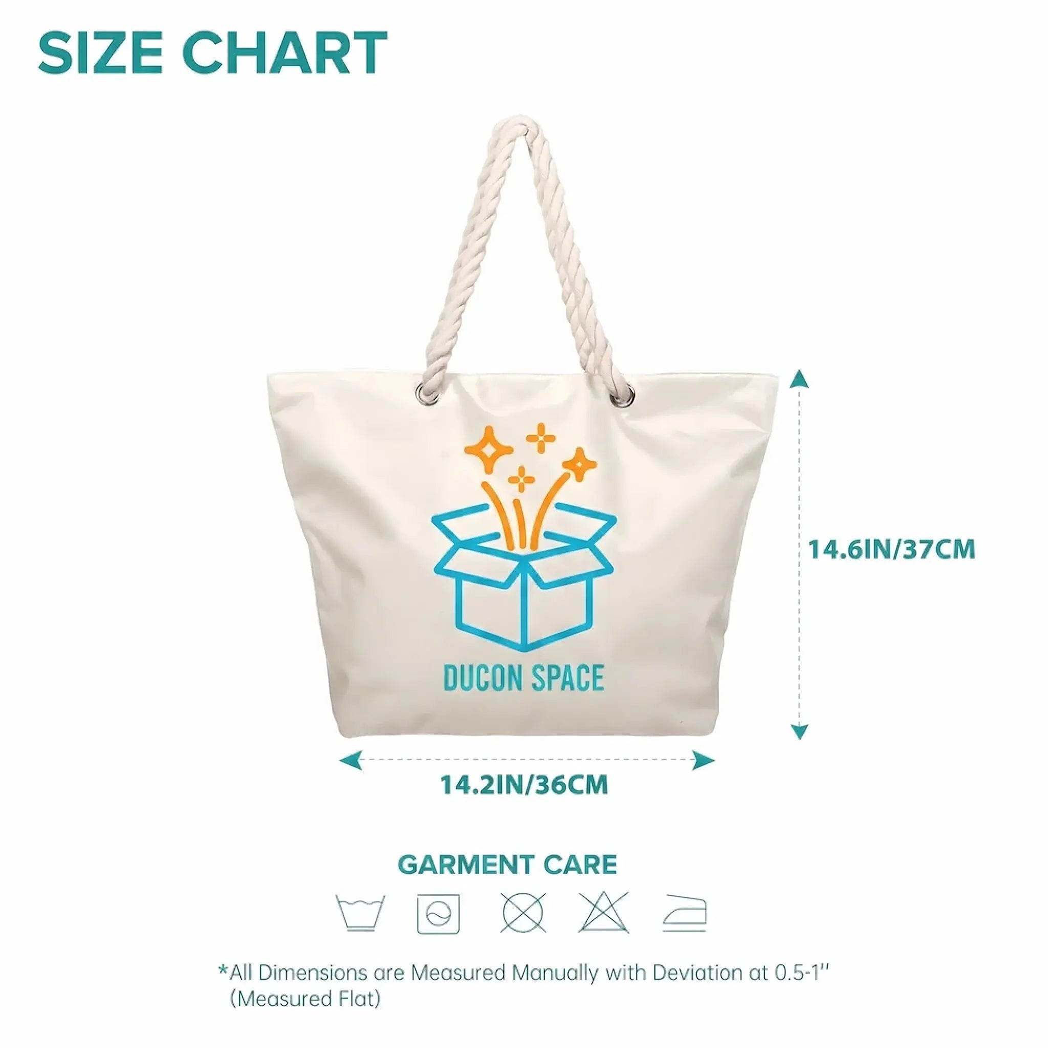 Hemp Rope Beach Bag size details