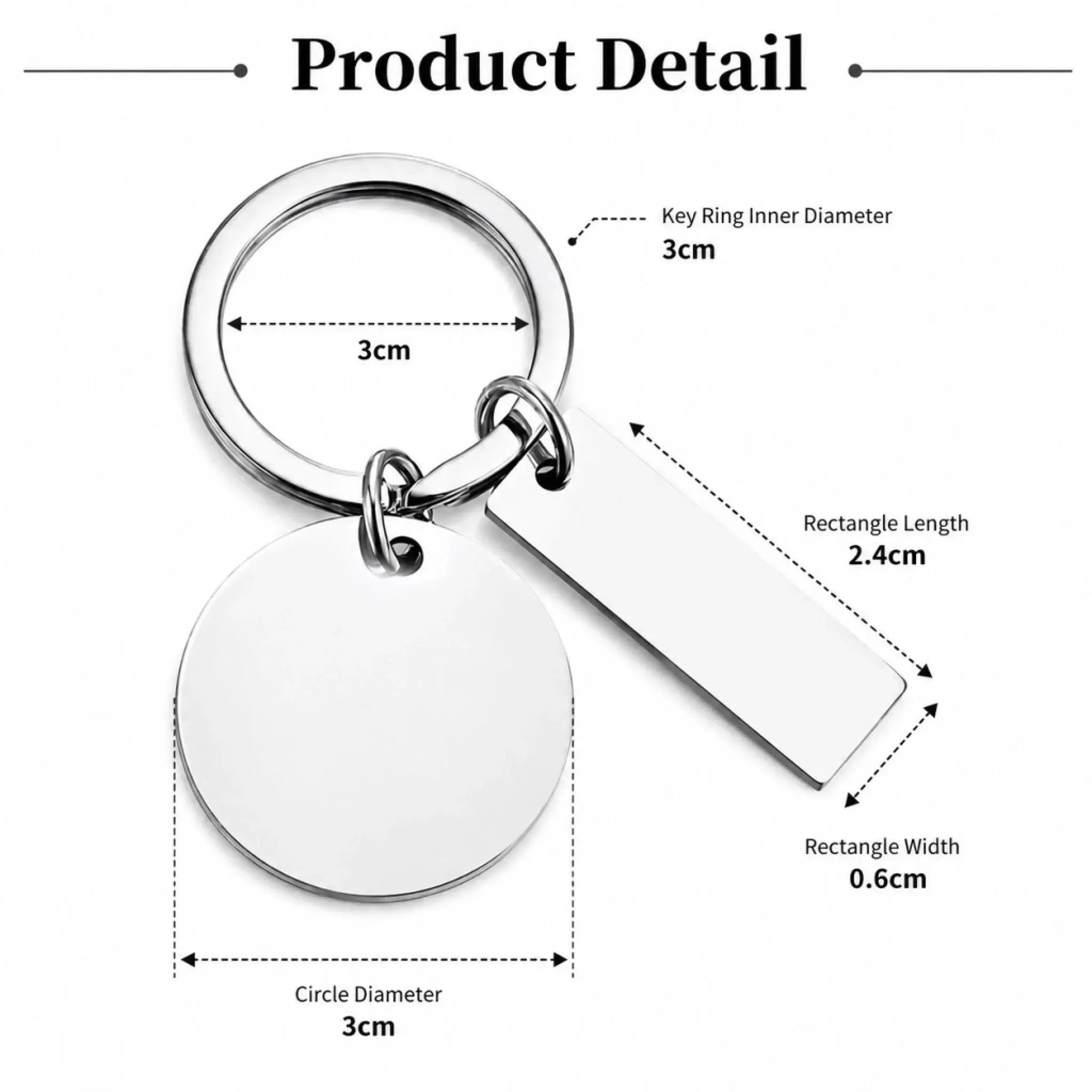 Engraved Keychain Size detail