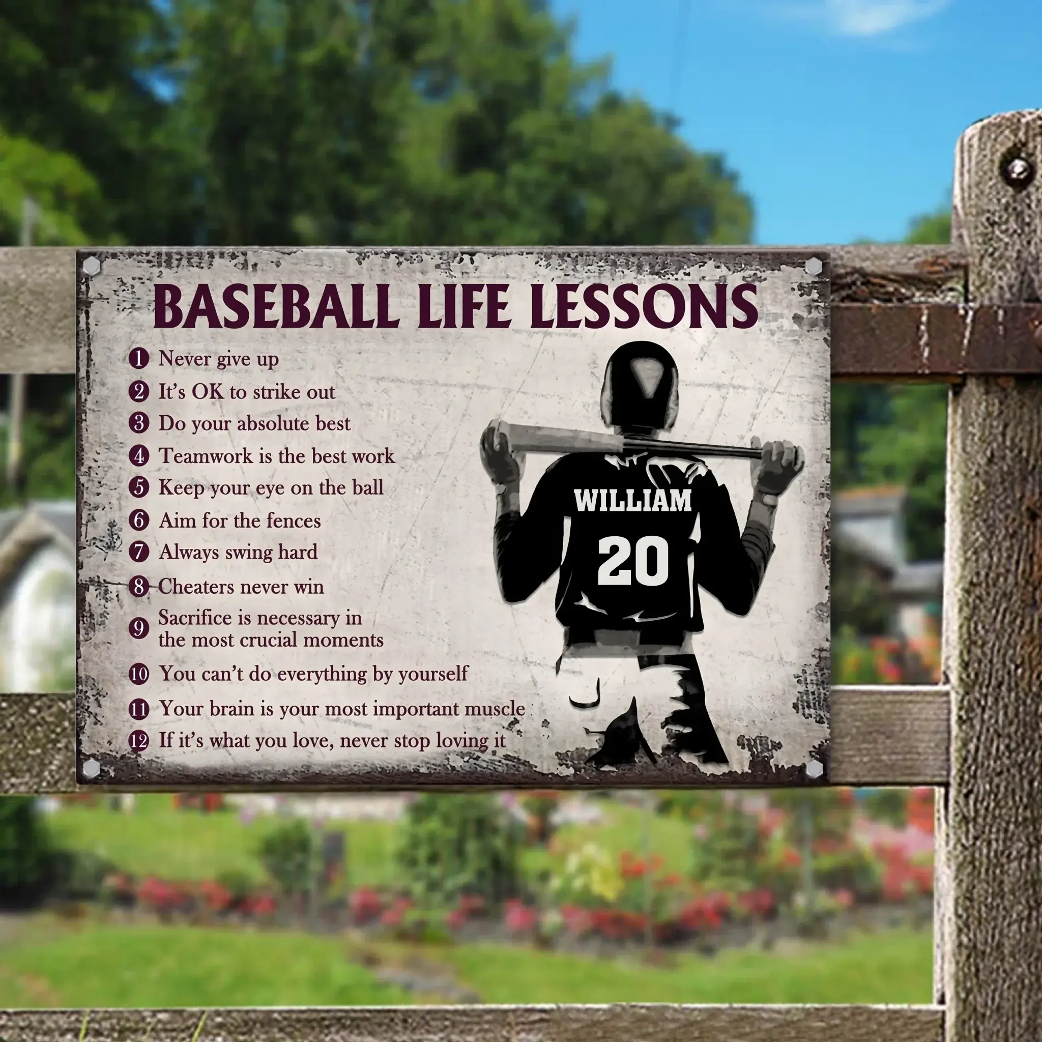 Duconspace Metal Sign Lanscape Outdoor, Metal Sign Hanging on Garden Fence