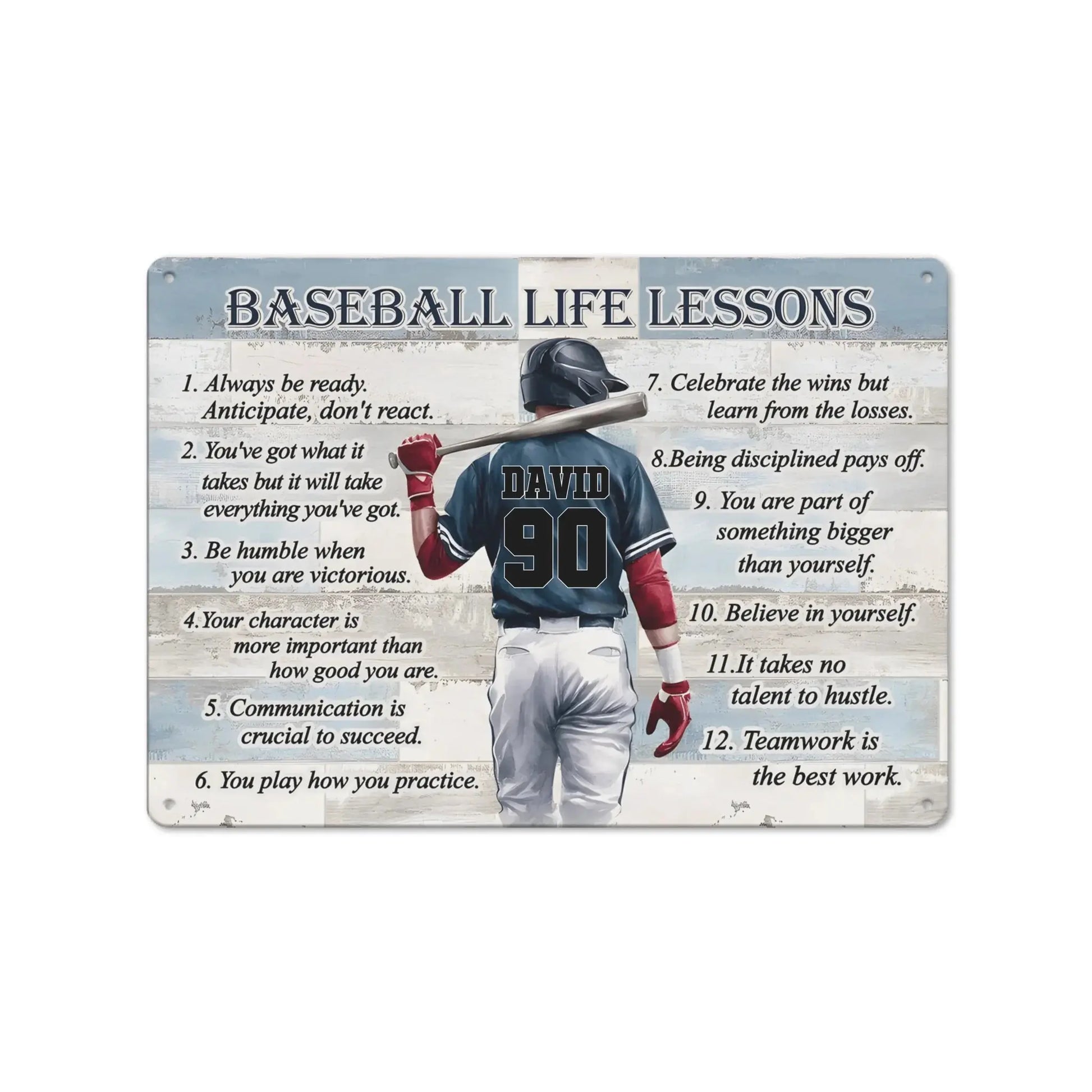 Custom Baseball Life Lessons Metal Sign Gift Duconspace