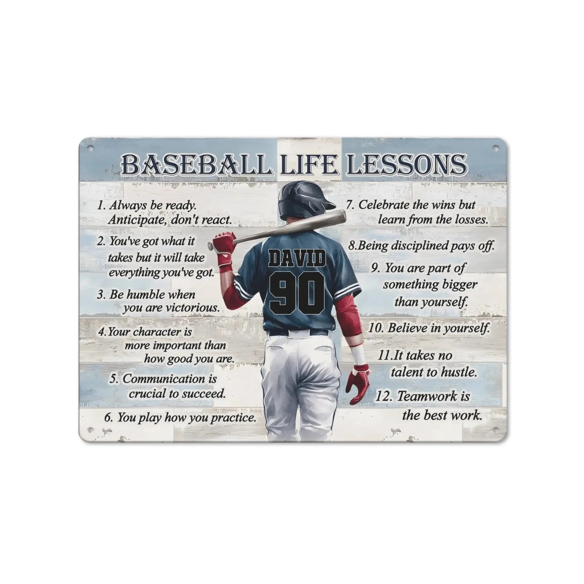 Custom Baseball Life Lessons Metal Sign Gift Duconspace