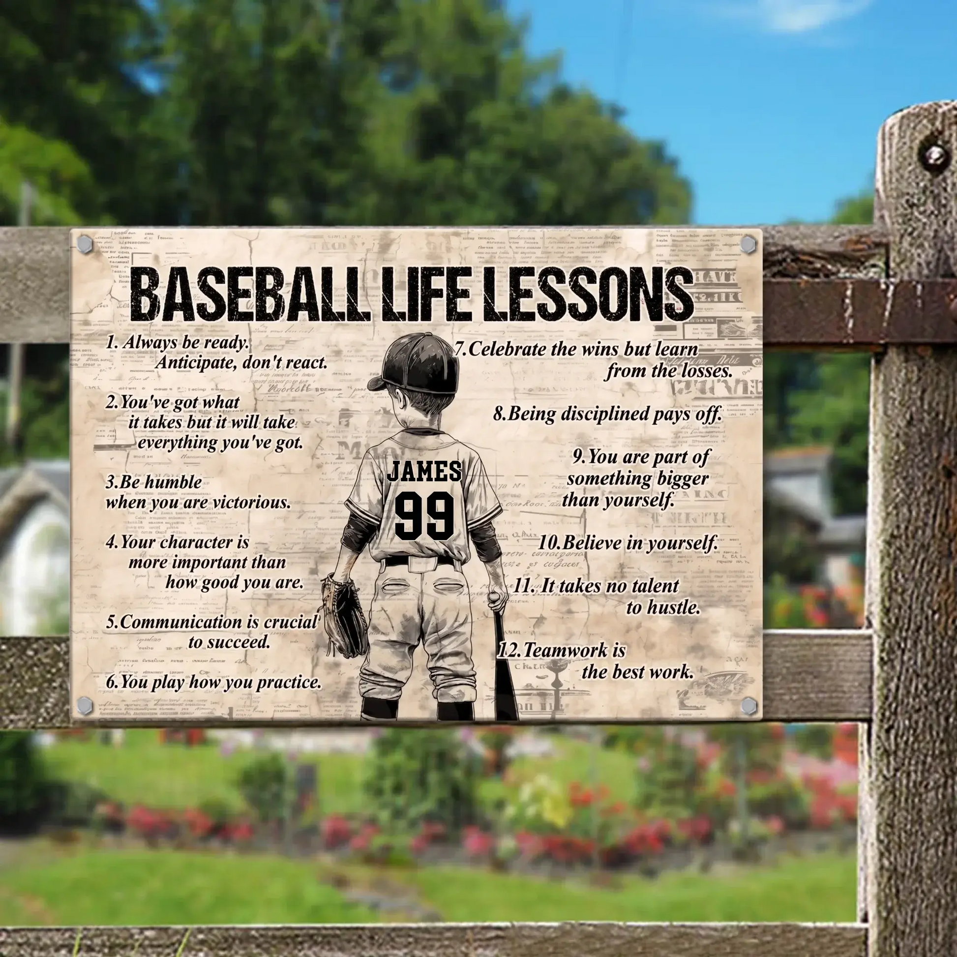 Duconspace Metal Sign Lanscape Outdoor, Metal Sign Hanging on Garden Fence