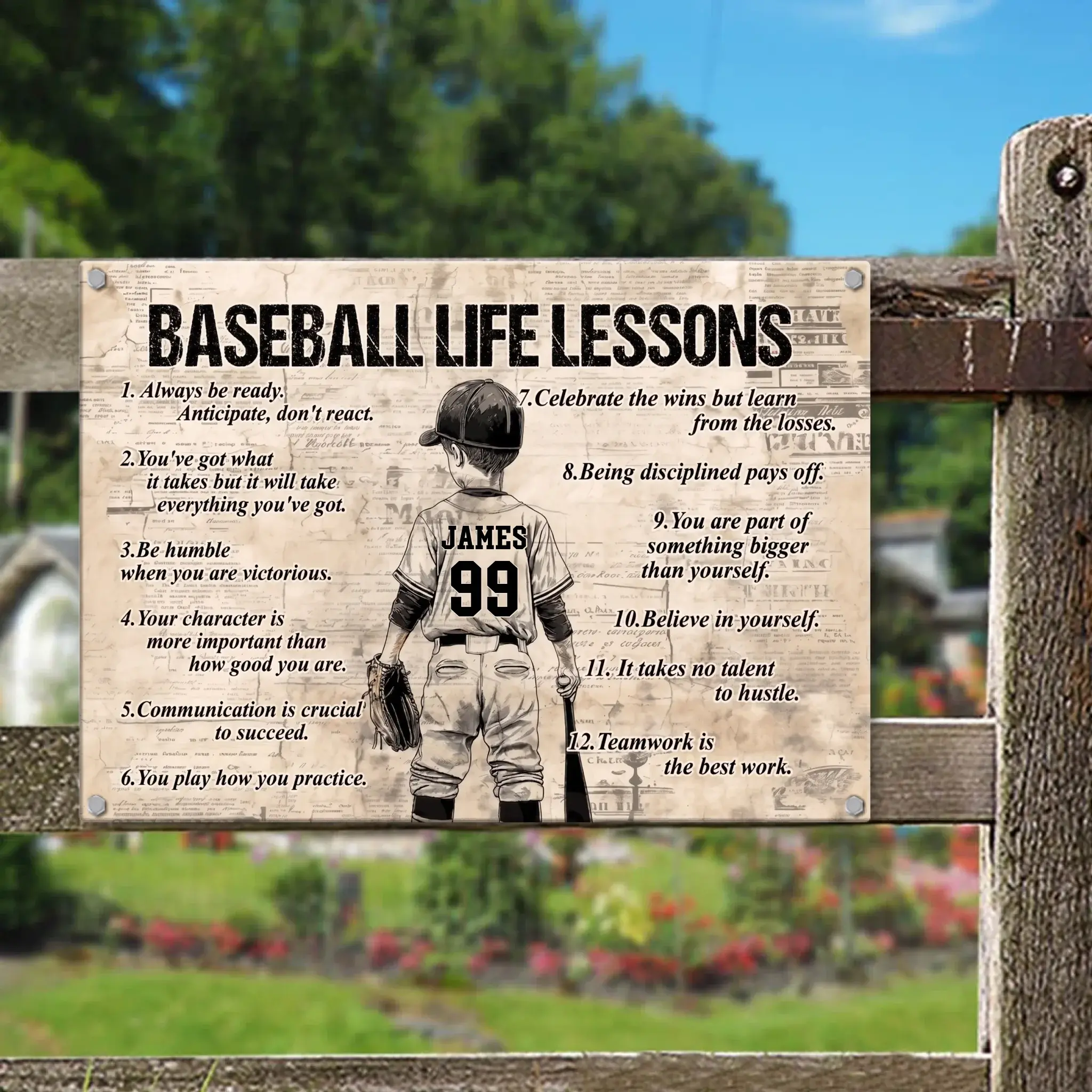 Duconspace Metal Sign Lanscape Outdoor, Metal Sign Hanging on Garden Fence
