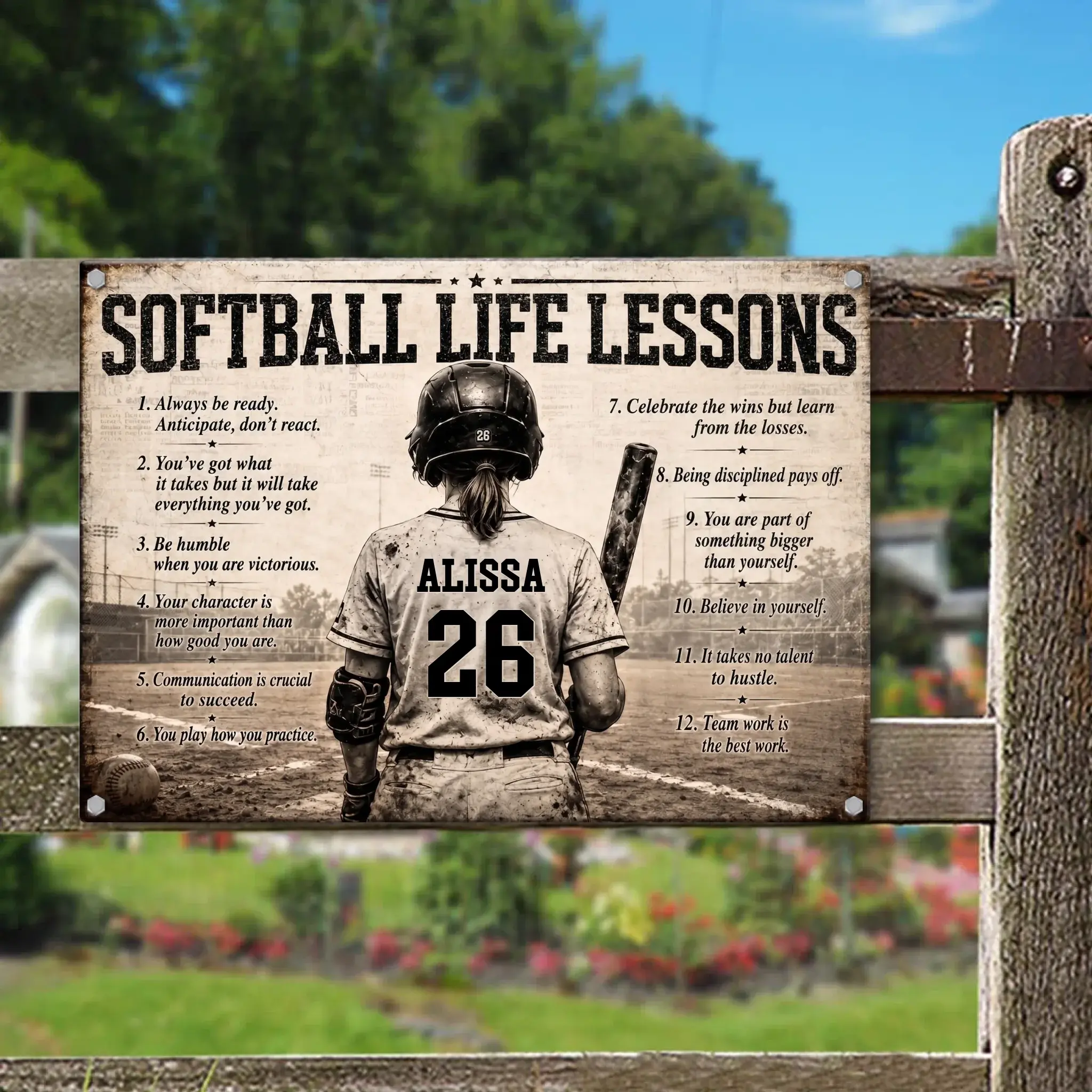 Duconspace Metal Sign Lanscape Outdoor, Metal Sign Hanging on Garden Fence