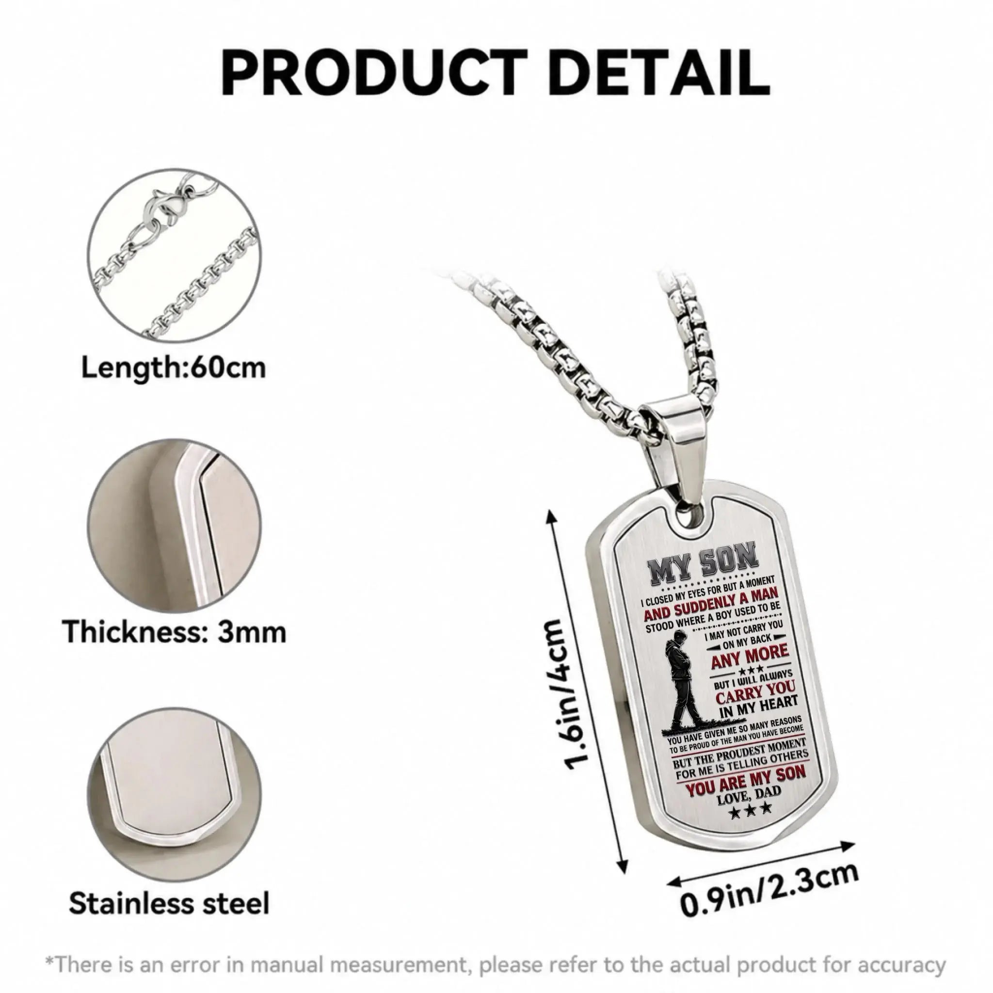 Dog Tag Necklace Product Details