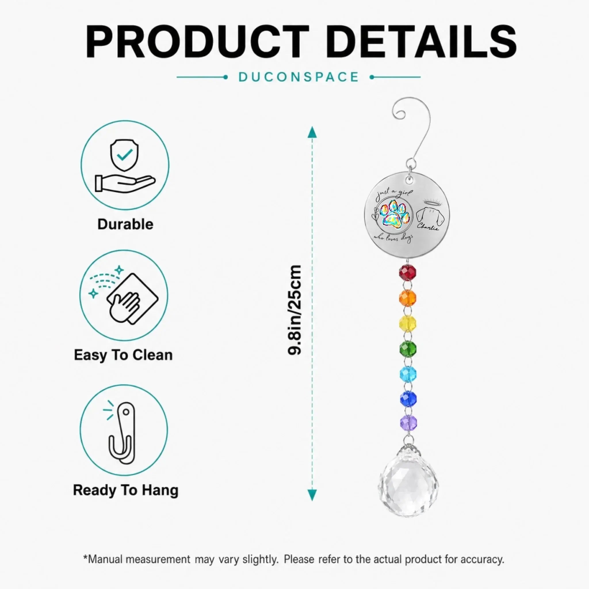 Rainbow Crystal Beaded Ornament Product Details