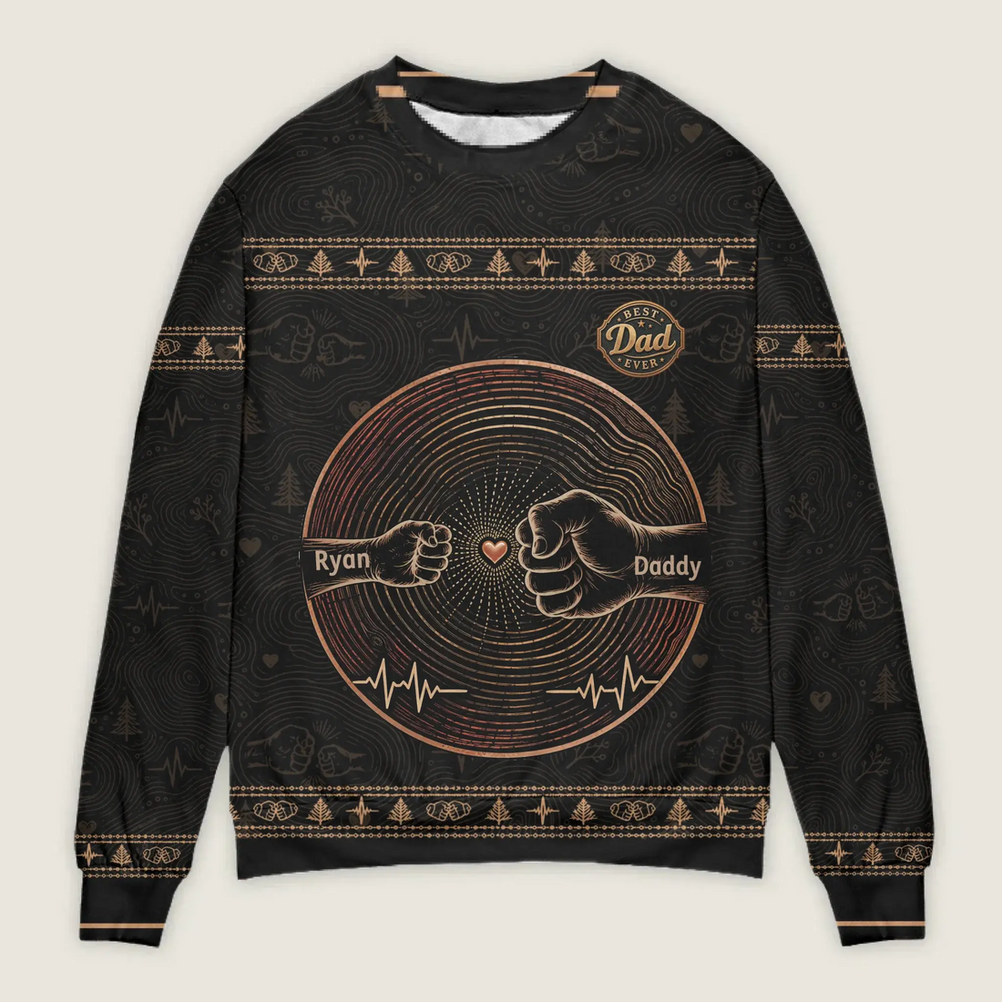 Ugly Sweater Best Dad Ever Personalized Gift For Grandpa Duconspace