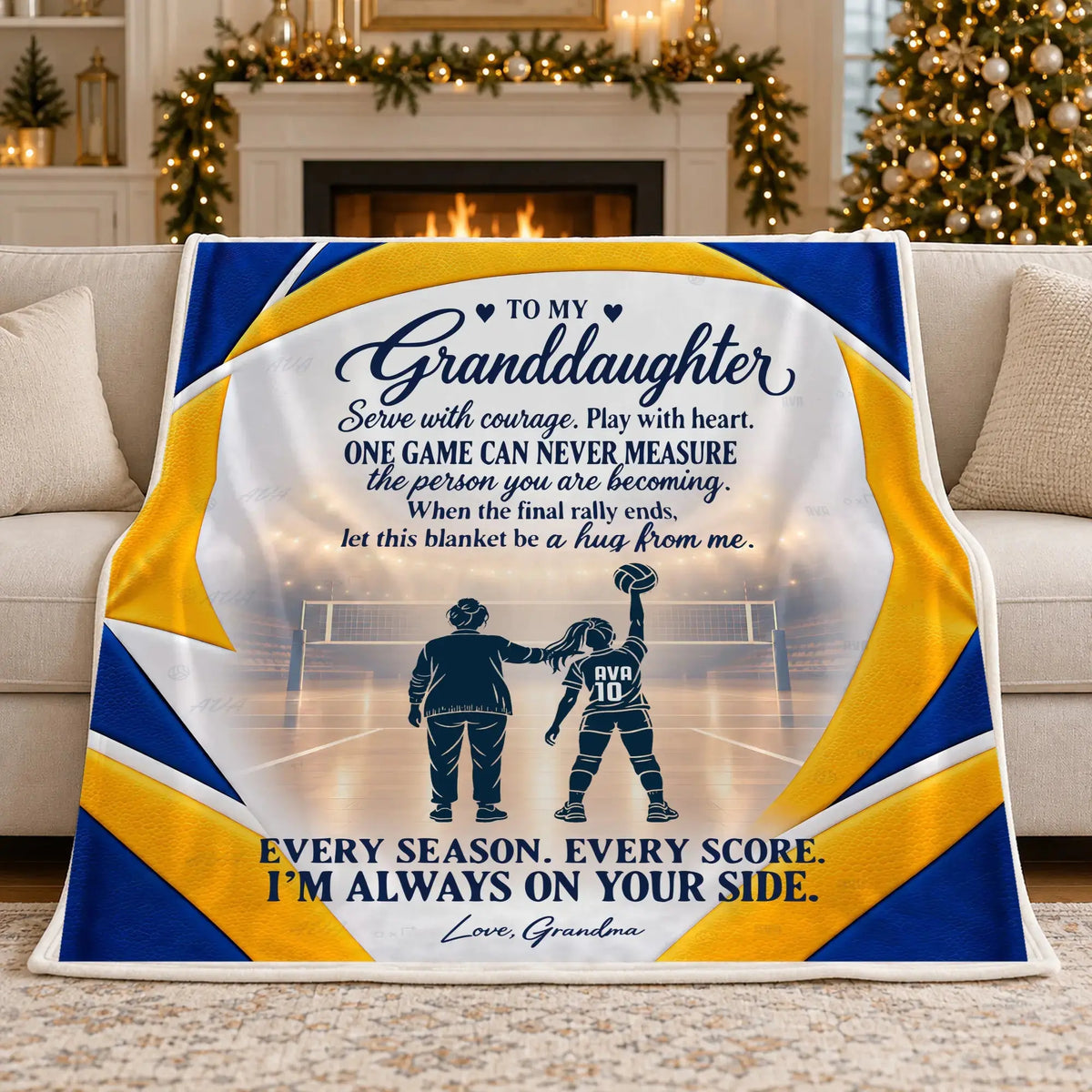 Volleyball granddaughter blanket from grandma