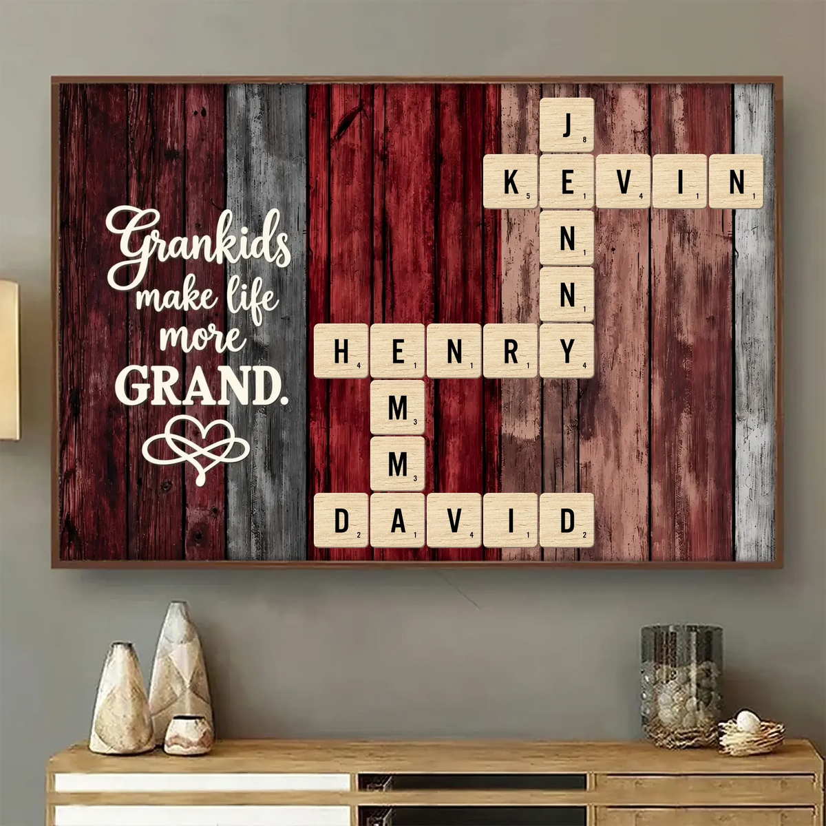Grandkids Crossword Art Poster Personalized Gift Duconspace