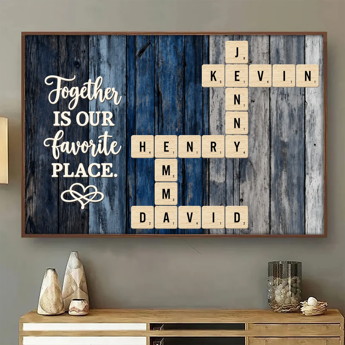 Together Crossword Art Poster Personalized Gift Duconspace