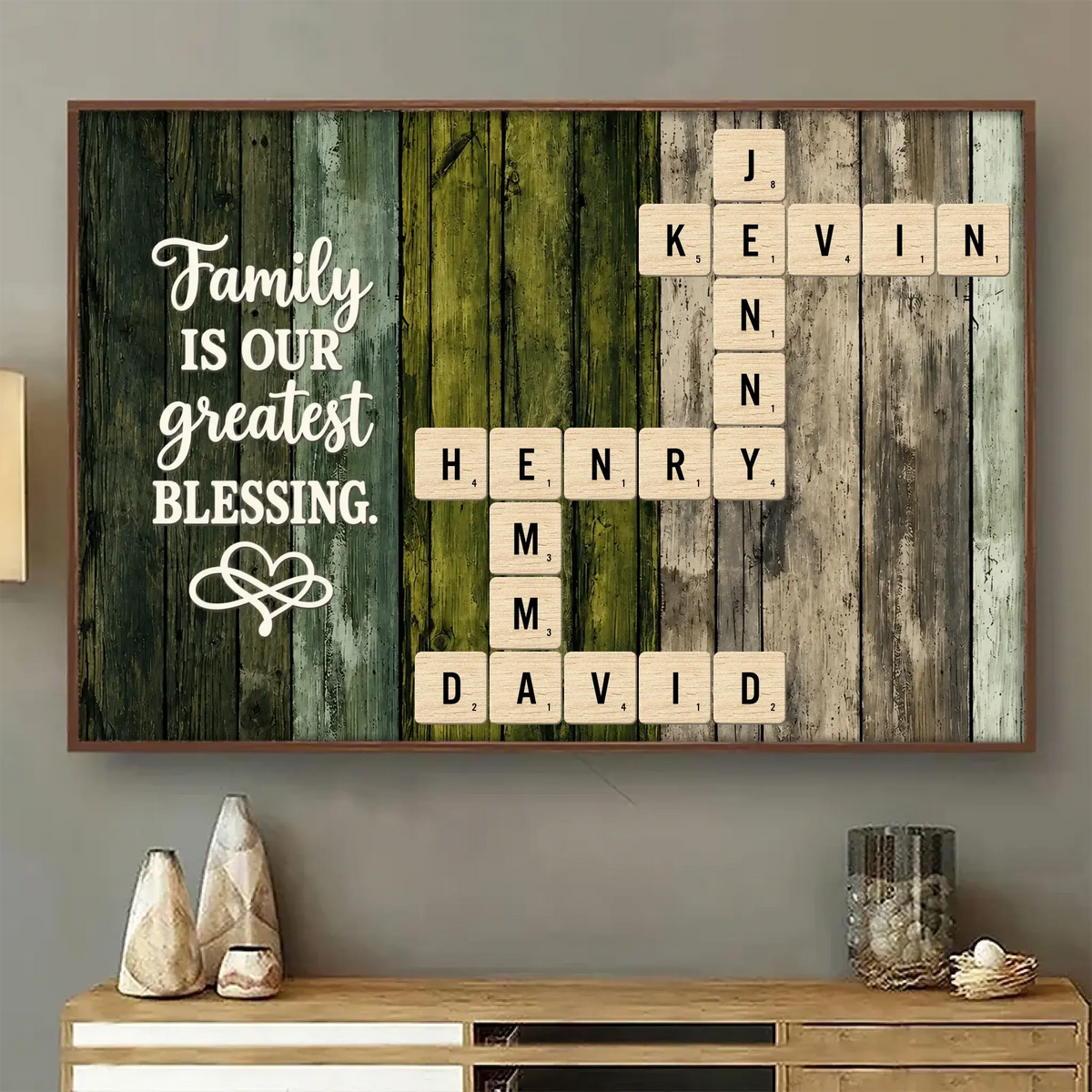 Family Blessing Crossword Poster Personalized Duconspace