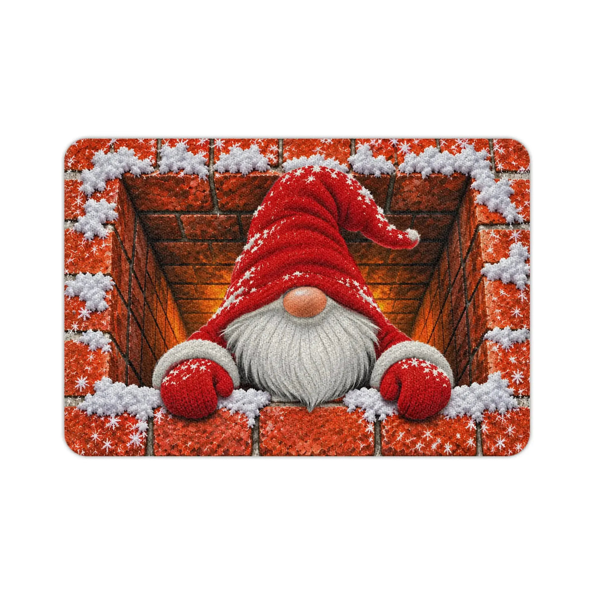 Custom Gnome Christmas Doormat, 3D Chimney Duconspace