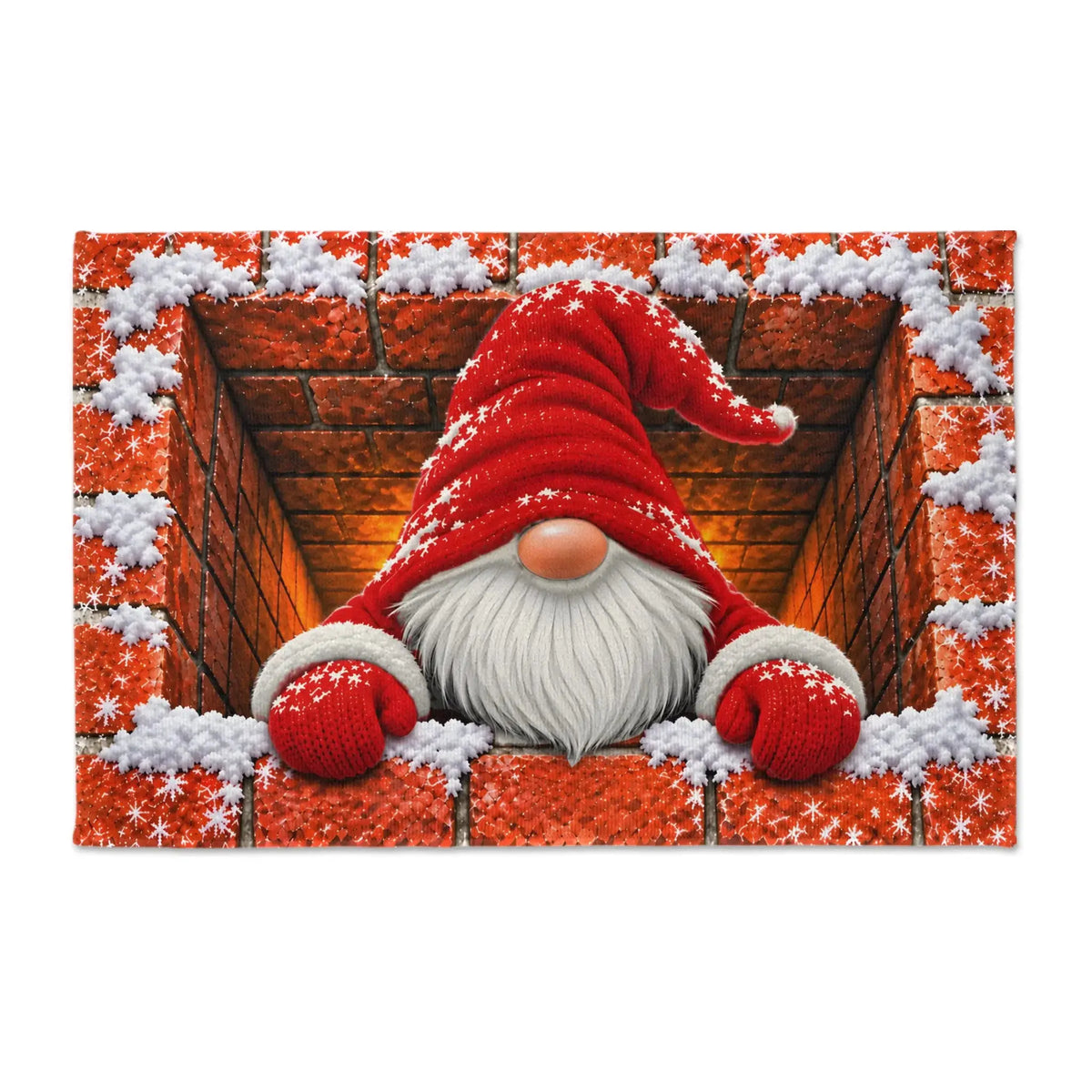 Custom Gnome Christmas Doormat, 3D Chimney Duconspace