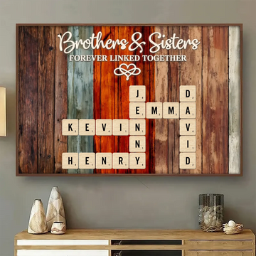 Brothers & Sisters Crossword Poster Gift Duconspace