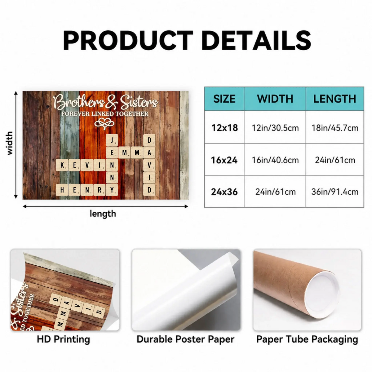 Landscape Poster Product Size Details