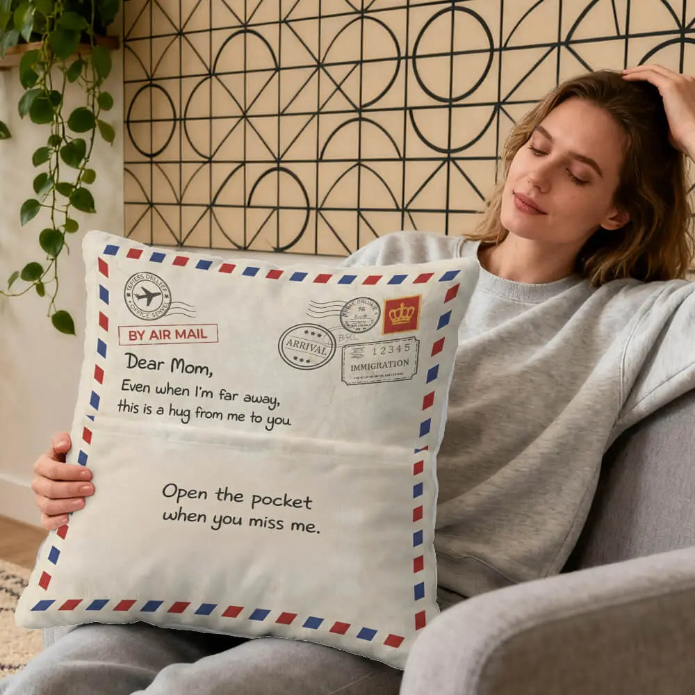 A Letter You Can Hug Pocket Pillow, Custom Gift for Mom Duconspace