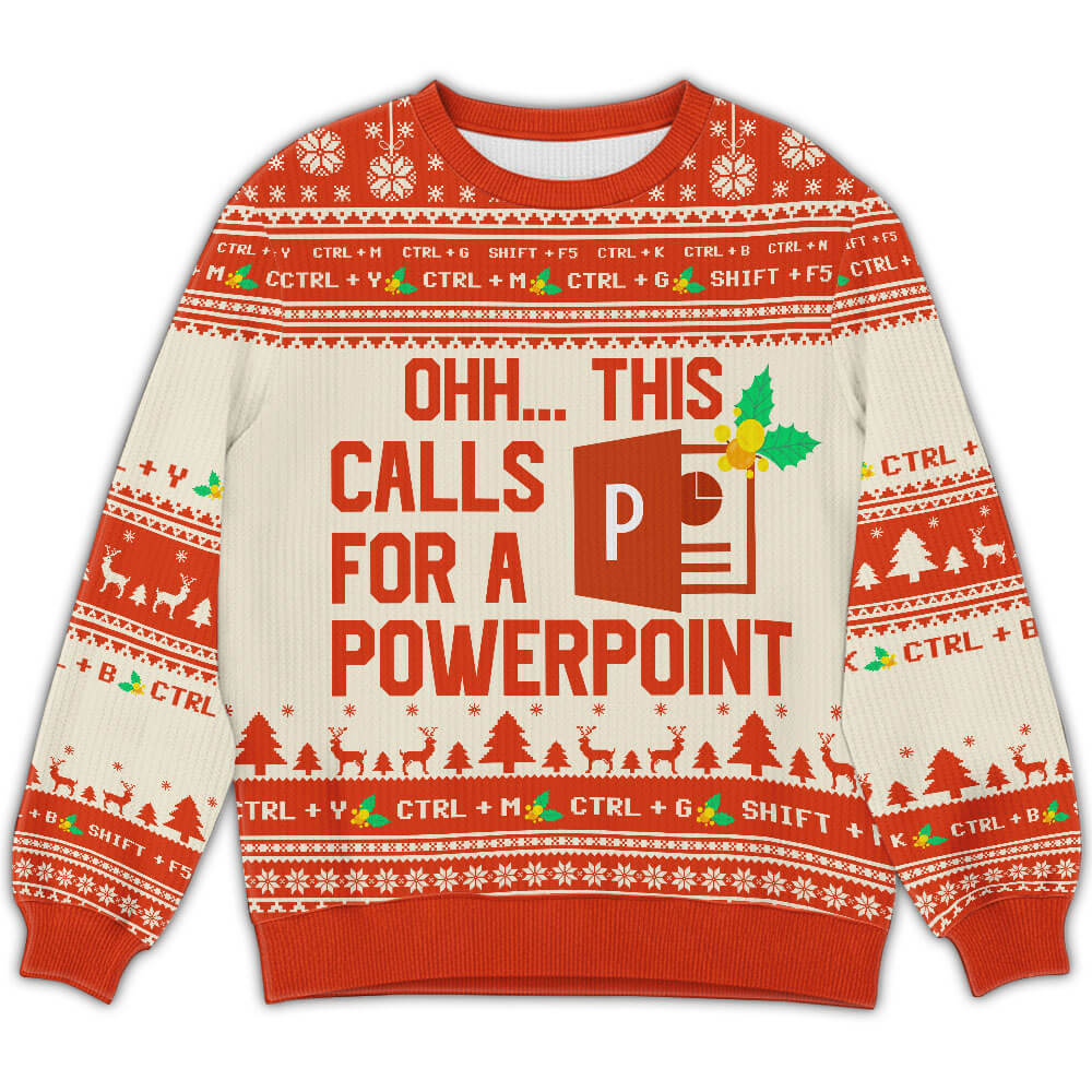 Funny Microsoft Word Ugly Christmas Sweater – “Ohh This Calls for a Document” Office Gift