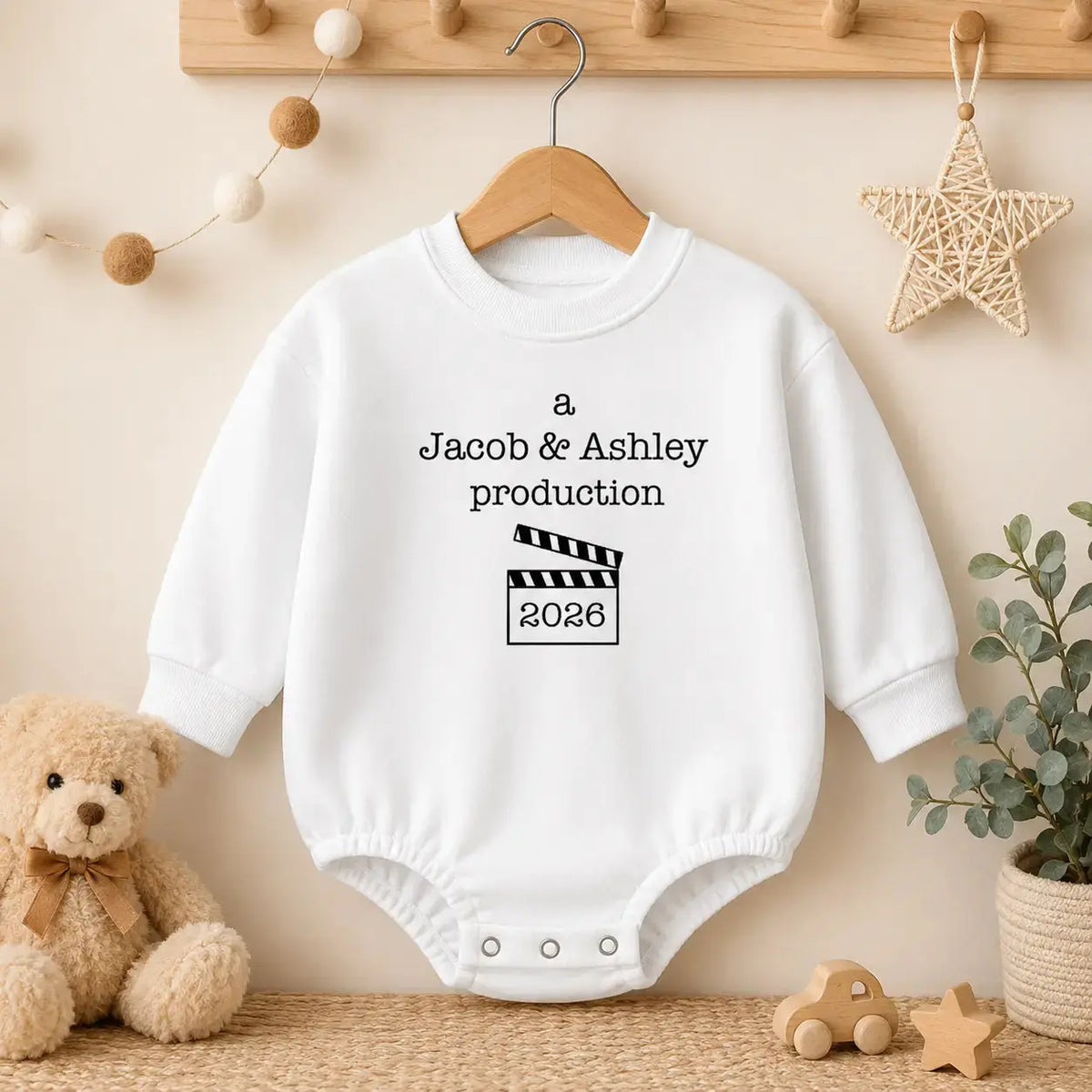 A Mom Dad Production Personalized Baby Romper Sweatshirt Duconspace