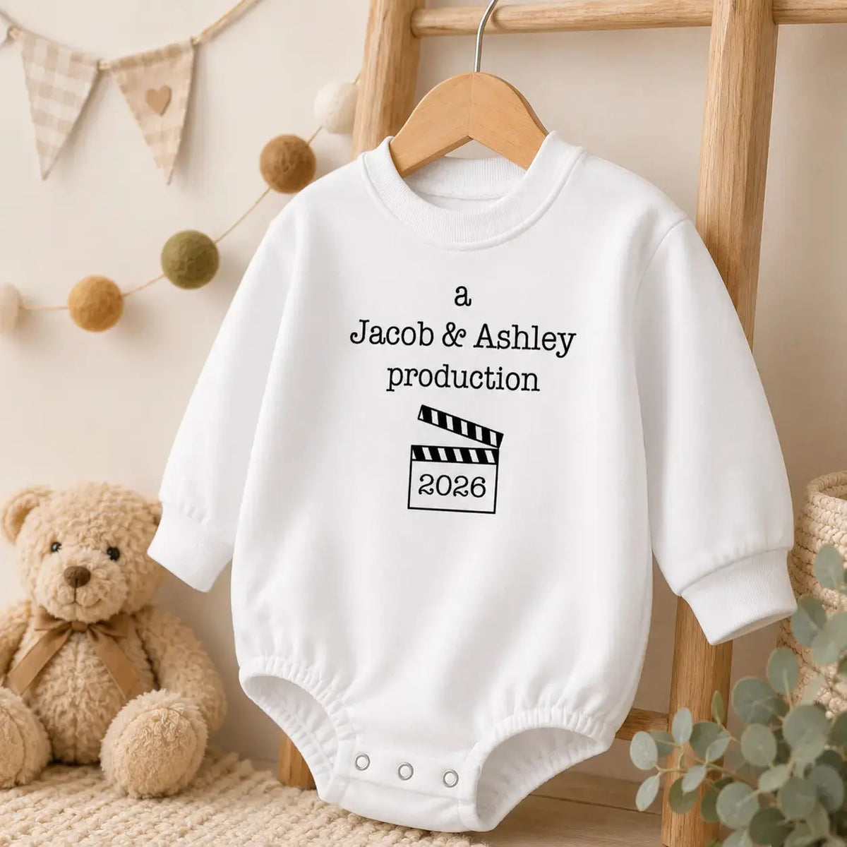 A Mom Dad Production Personalized Baby Romper Sweatshirt Duconspace