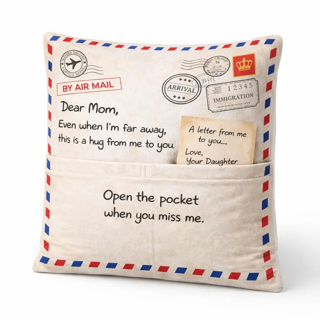A Letter You Can Hug Pocket Pillow Gift for Mom Printbelle.com