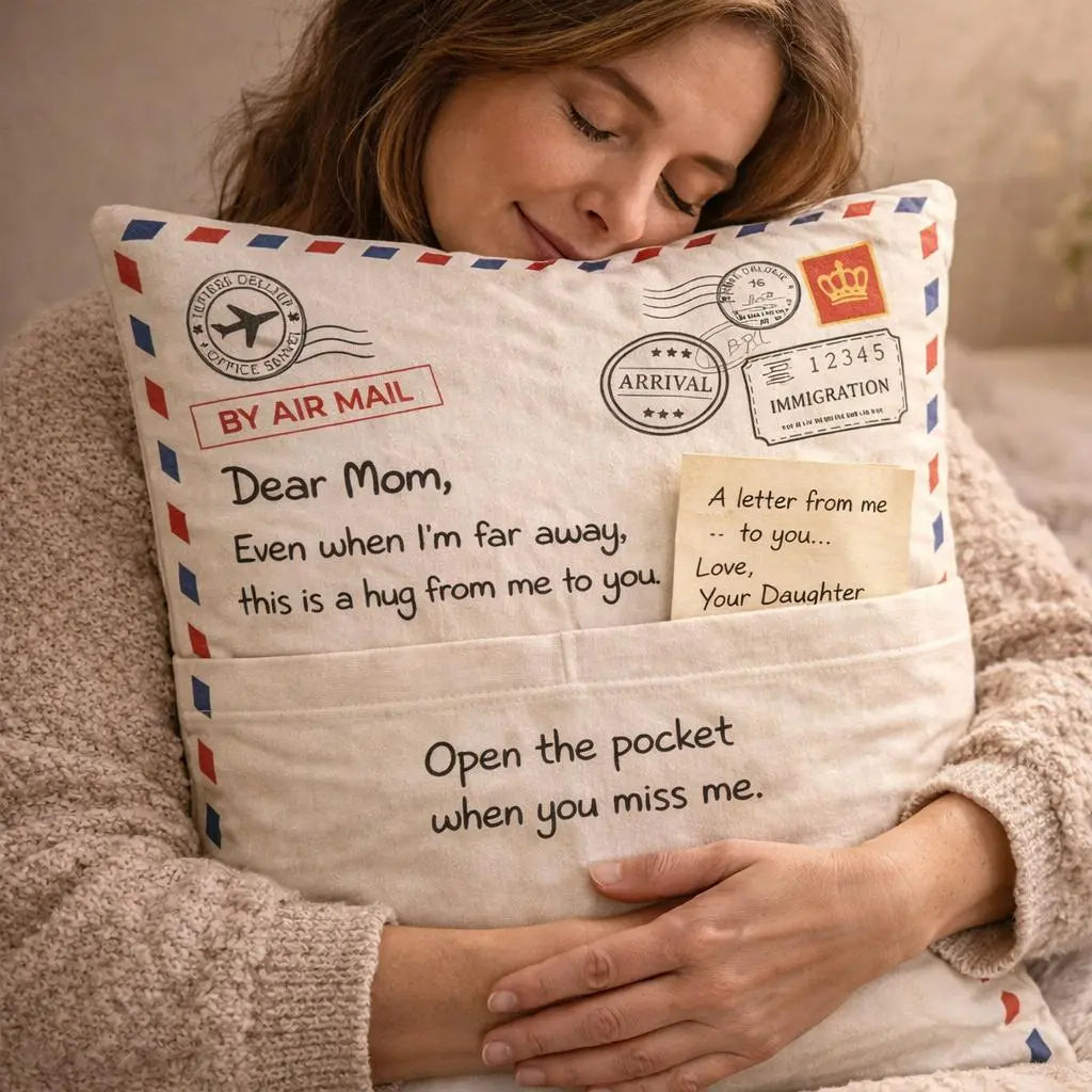 A Letter You Can Hug Pocket Pillow Gift for Mom Printbelle.com