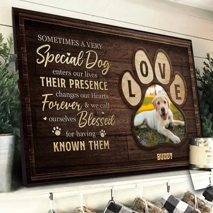 A Special Dog Leaves Paw Prints on Our Hearts - Personalized Horizontal Poster, Custom Gift for Pet Lovers
