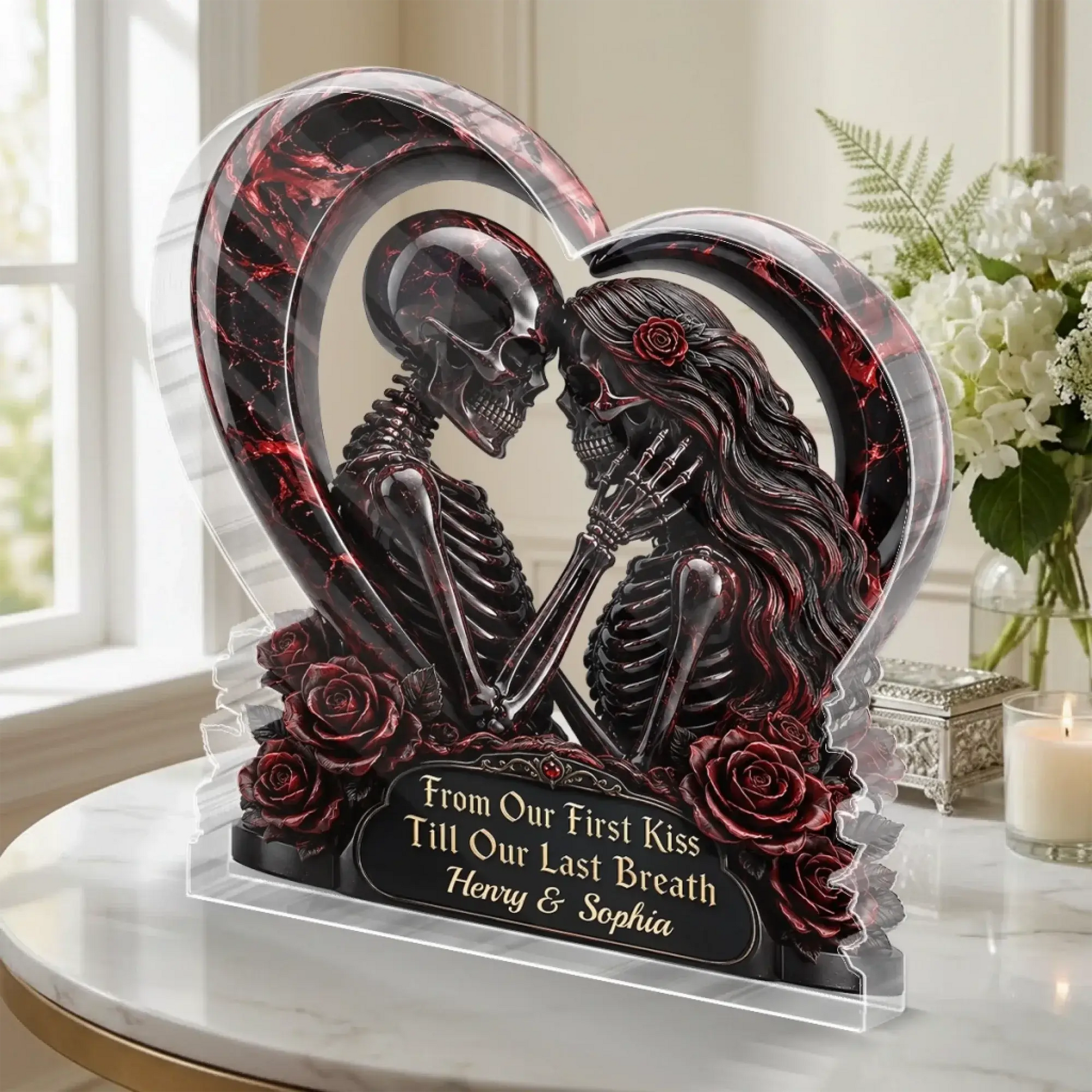 Acrylic Plaque Gothic Skeleton Halloween Custom Decor Duconspace