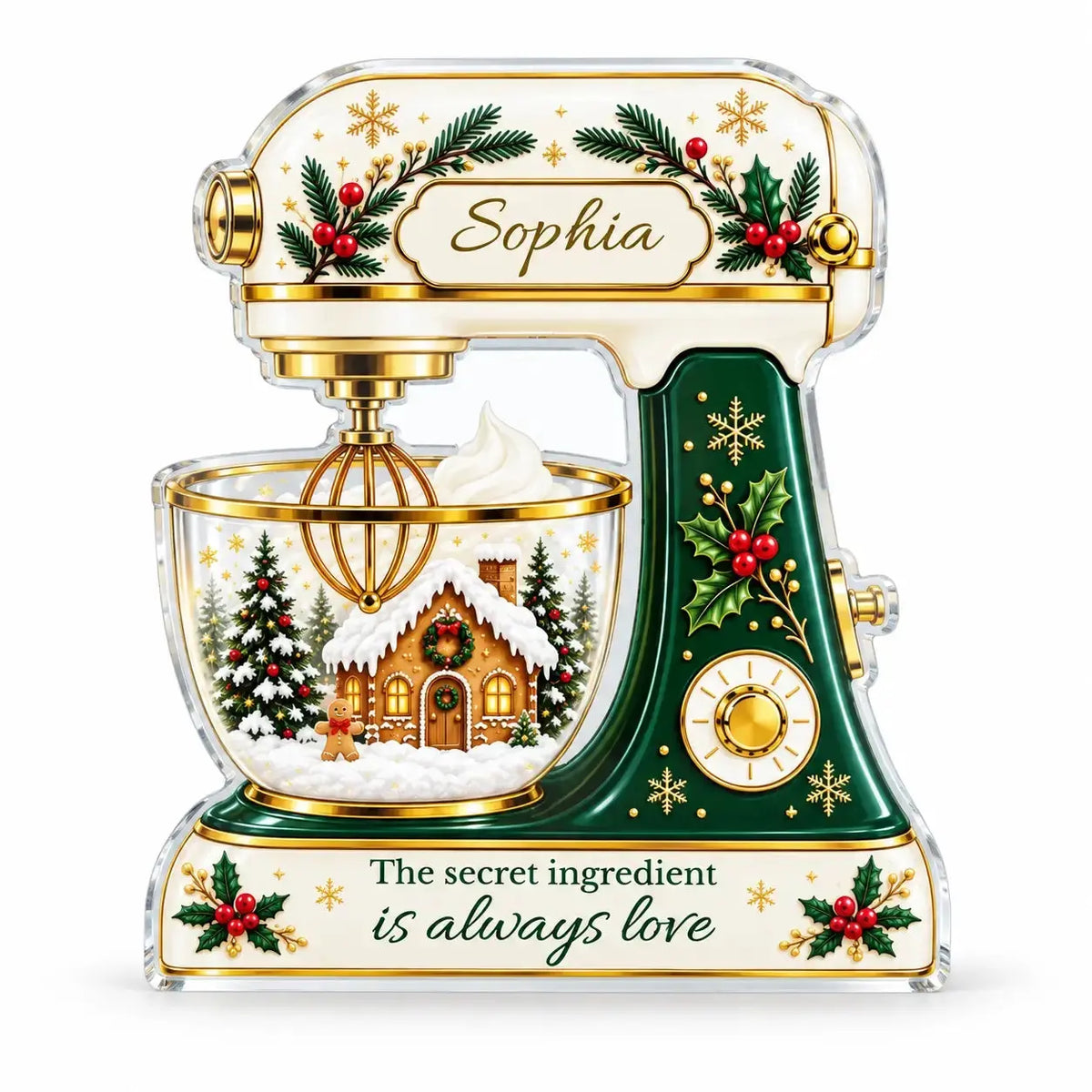 Acrylic Plaque Christmas Baking Mixer Personalized Gift Duconspace