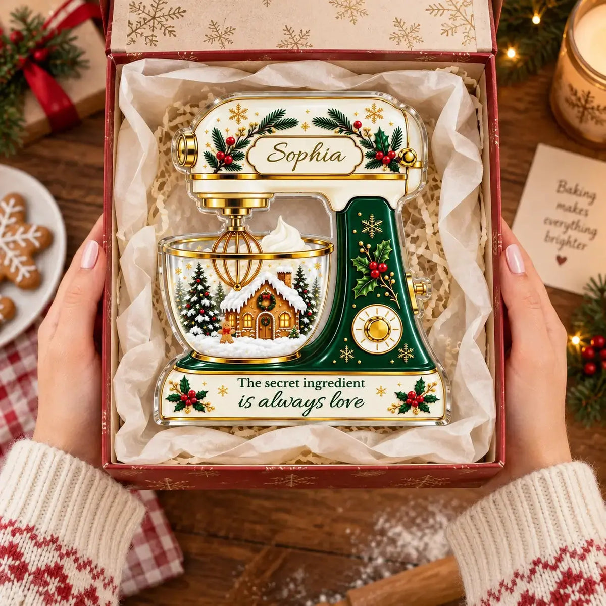 Acrylic Plaque Christmas Baking Mixer Personalized Gift Duconspace