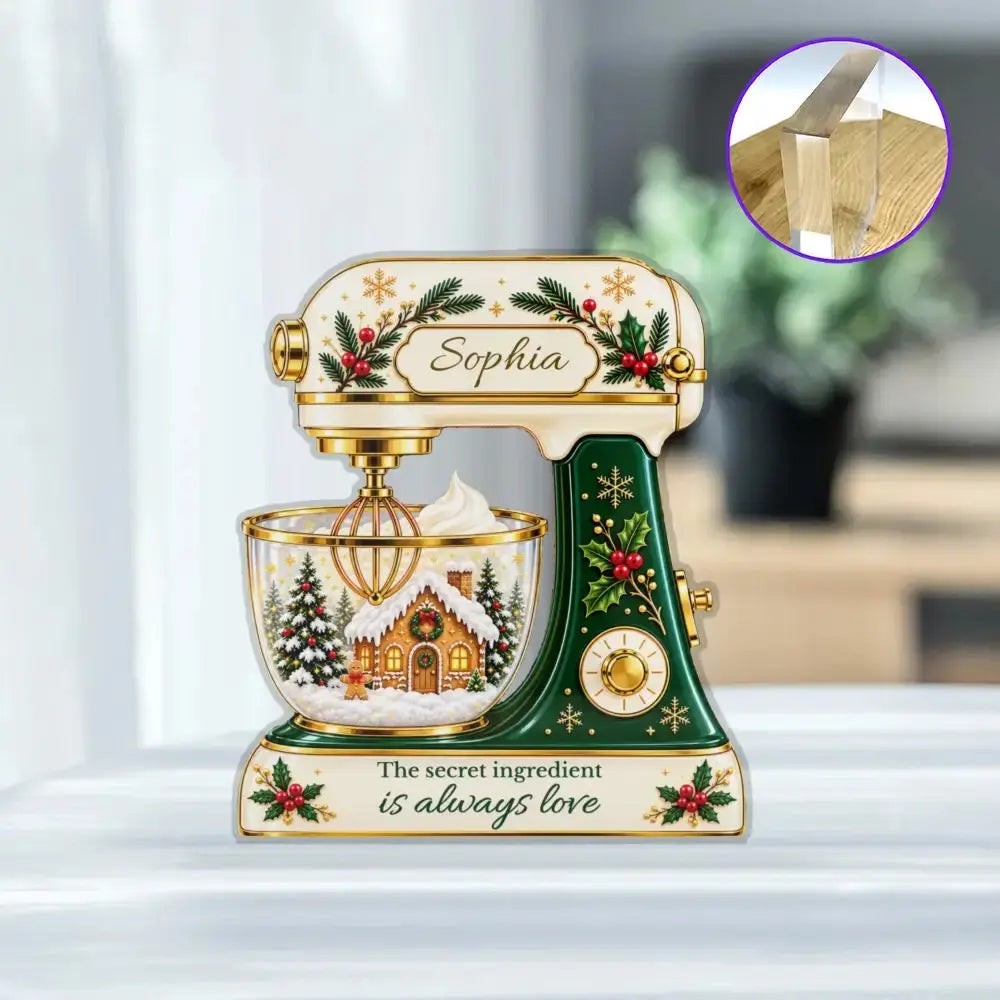 Acrylic Plaque Christmas Baking Mixer Personalized Gift Duconspace