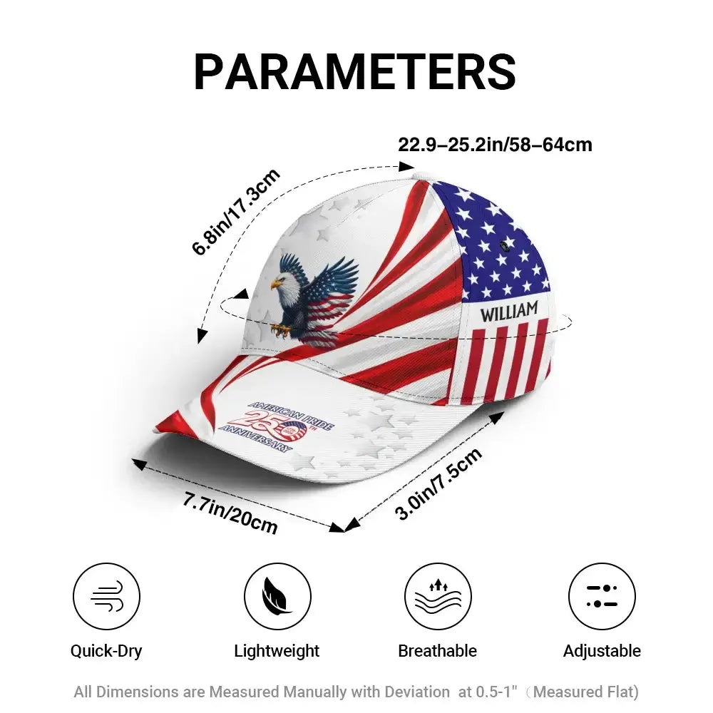 America 250th Anniversary US Pride Patriotic Eagle Classic Cap Duconspace
