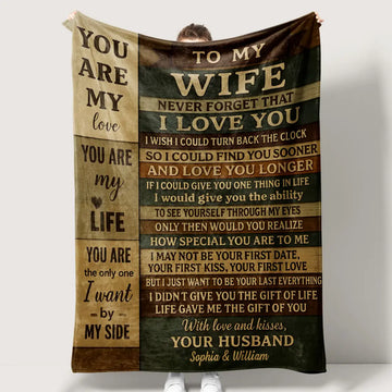 Anniversary Gift for Wife – Personalized “To My Wife” Blanket