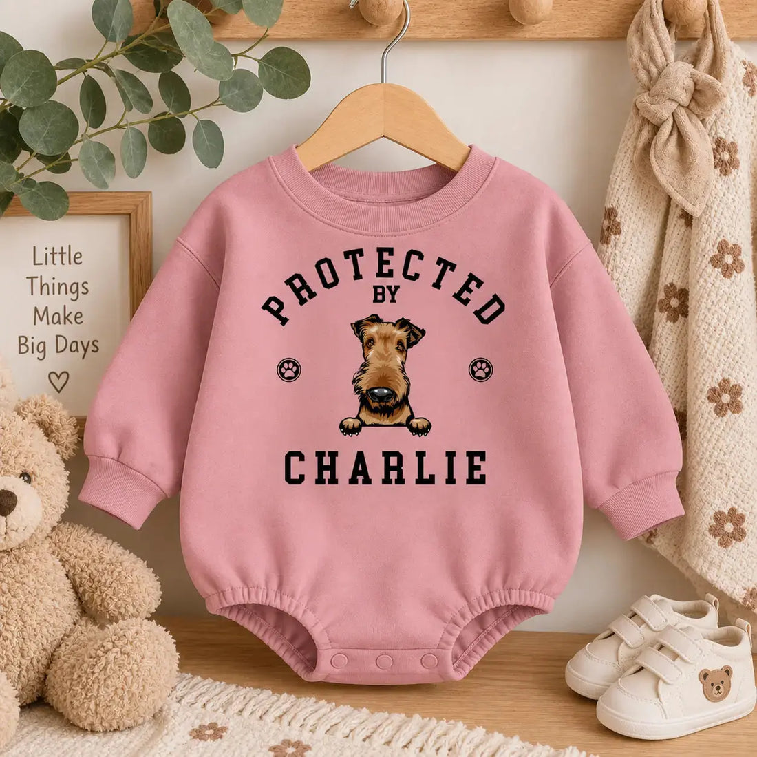 Baby Romper Sweatshirt Protected By Pets Custom Gift Duconspace