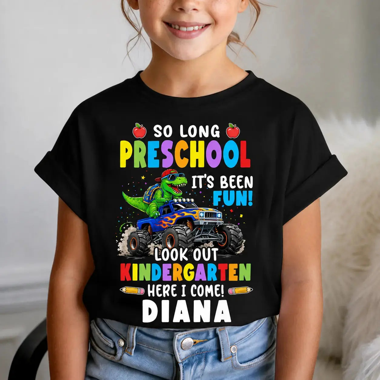 Back To School Custom Dino T-Shirt For Kids Duconspace