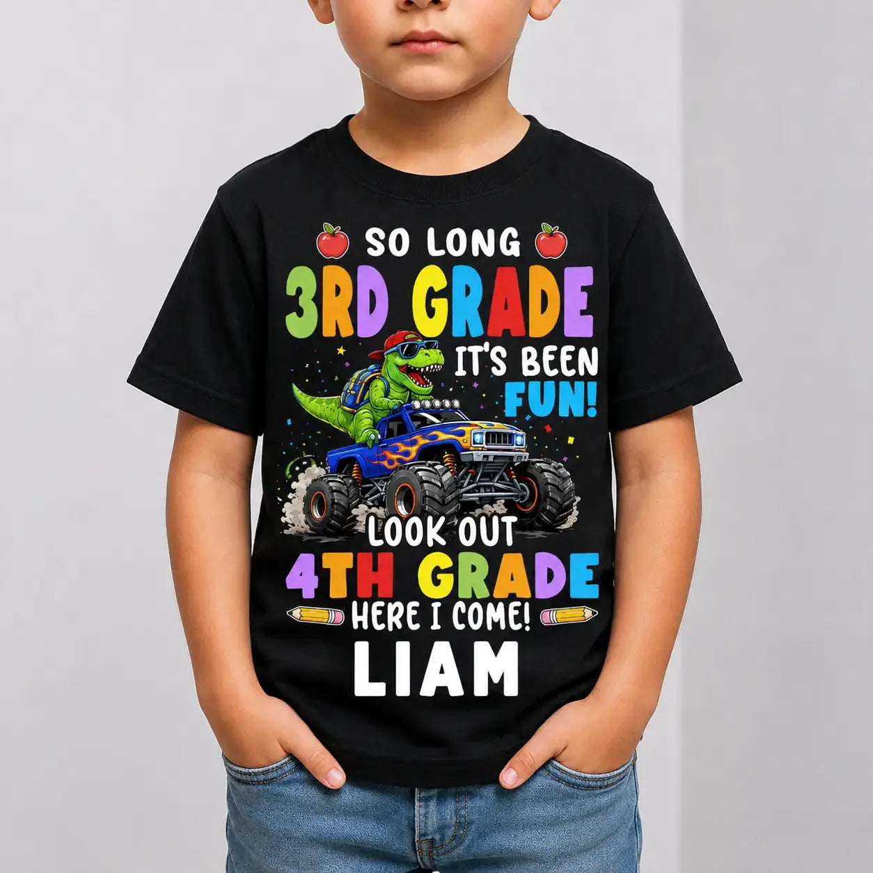 Back To School Custom Dino T-Shirt For Kids Duconspace