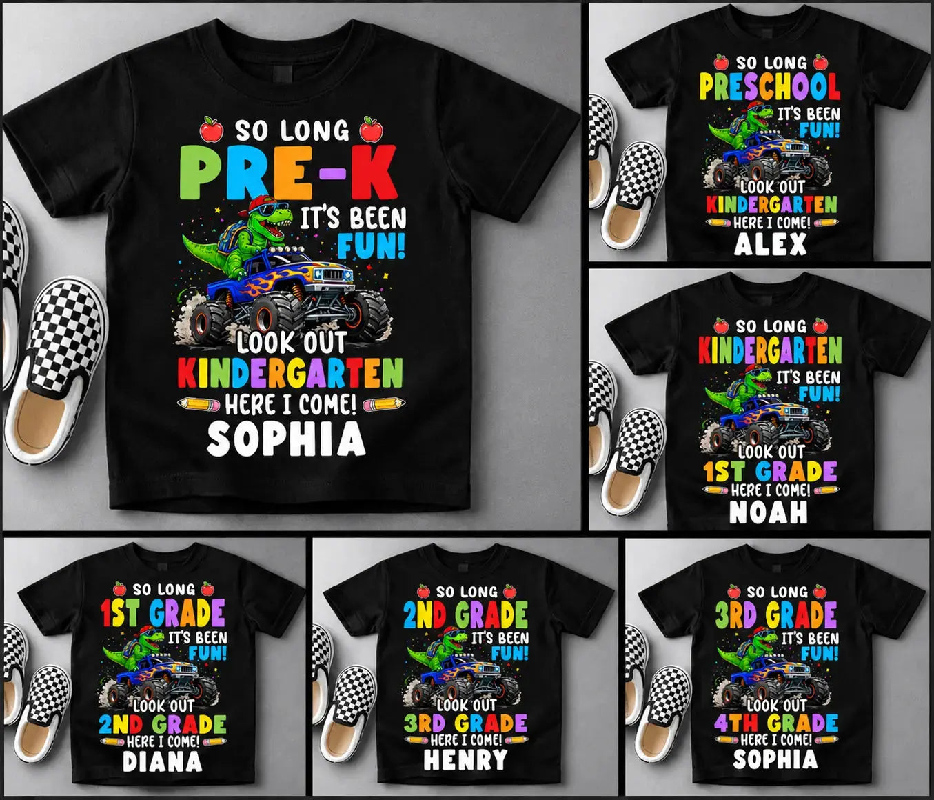 Back To School Custom Dino T-Shirt For Kids Duconspace