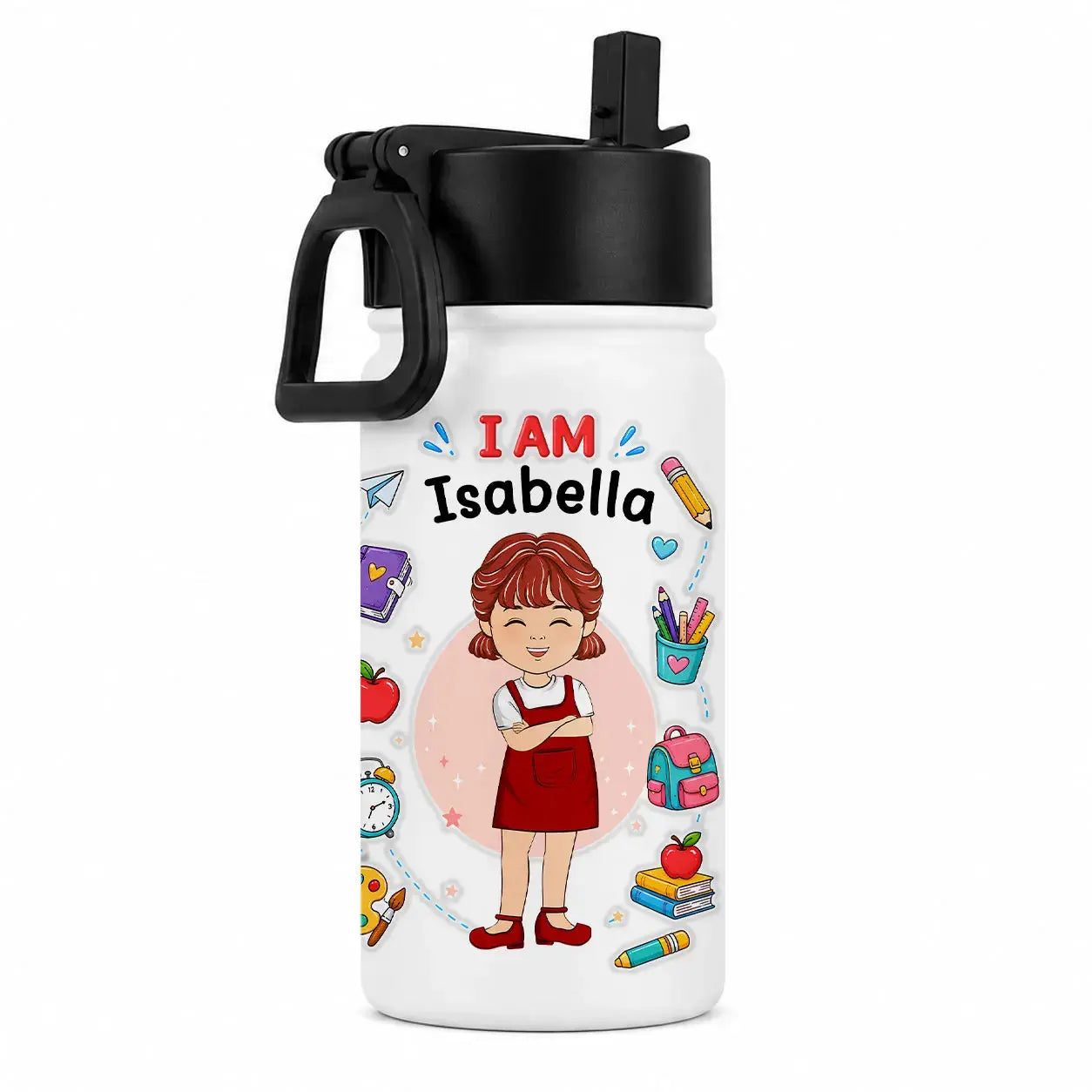 Back To School Bottle with Name & Outfit