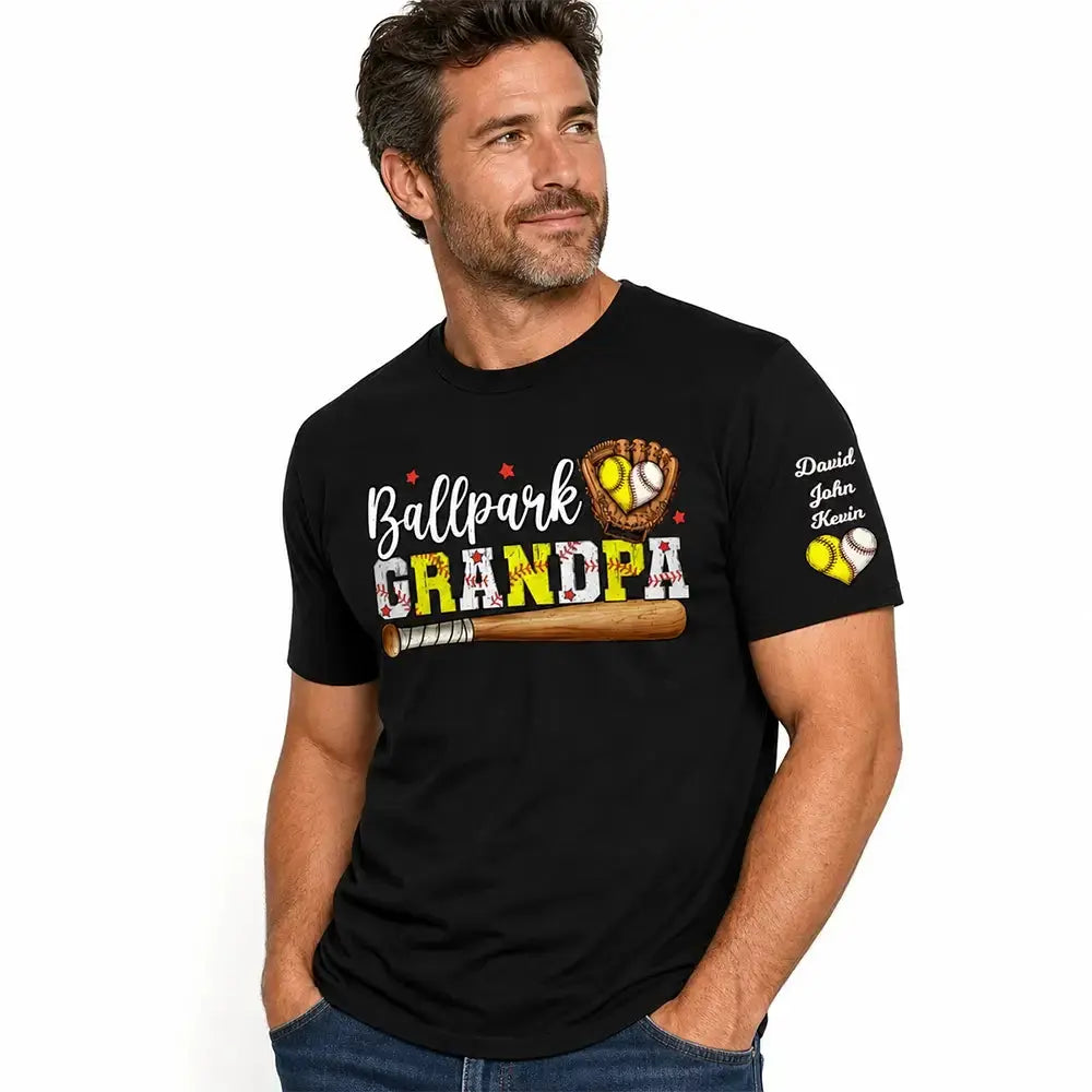 Ballpark Grandpa Shirt – Custom Baseball Grandpa Gift Tee Duconspace
