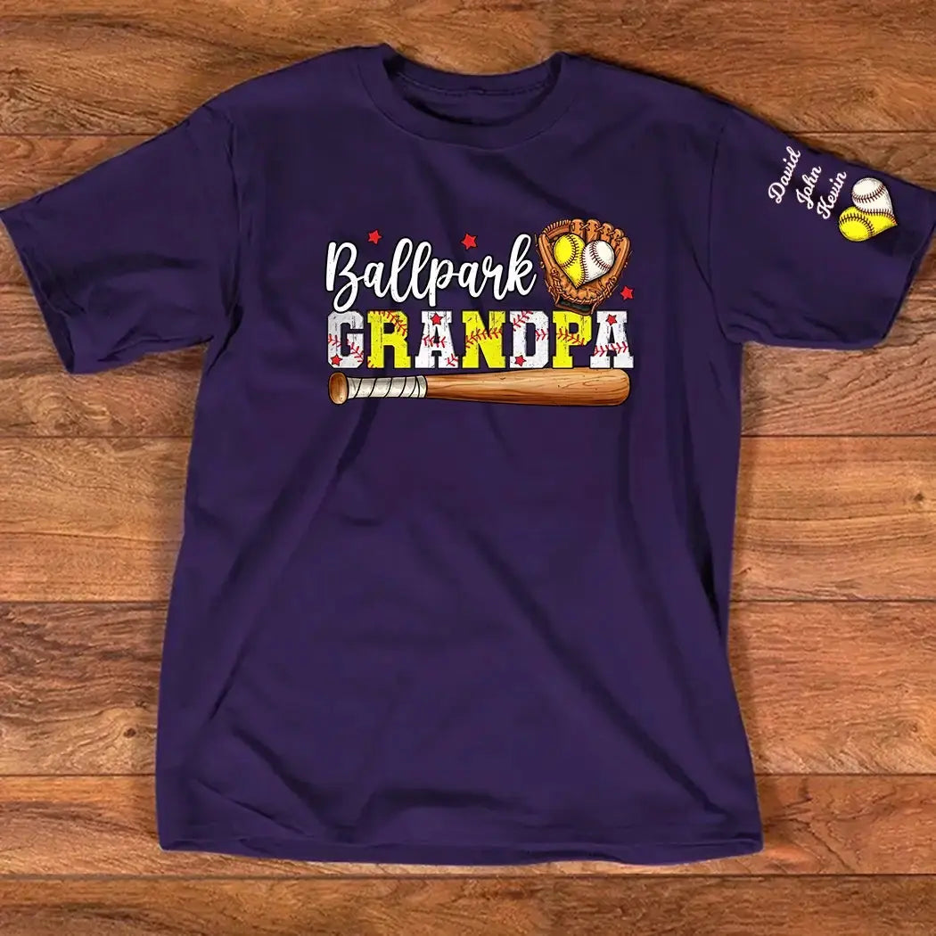 Ballpark Grandpa Shirt – Custom Baseball Grandpa Gift Tee Duconspace