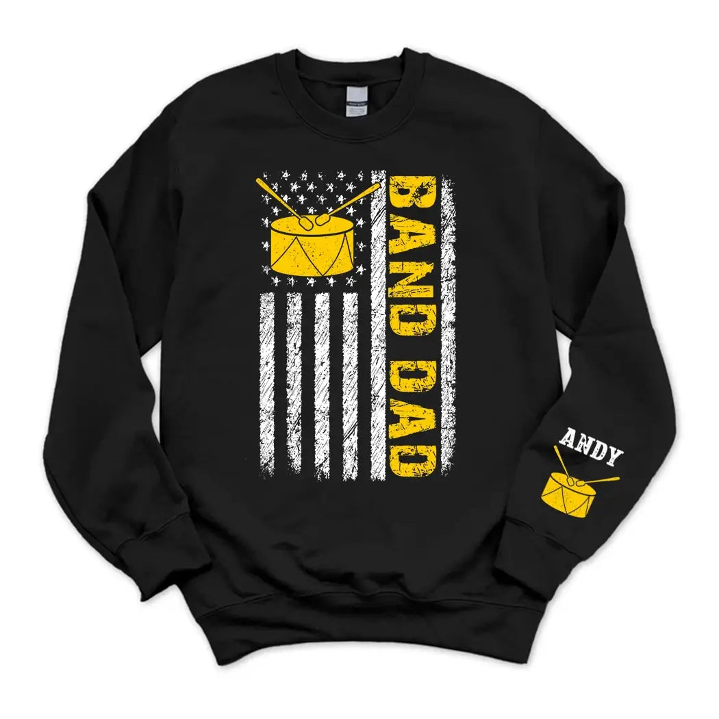 Band Dad Trombone Distressed American Flag Fathers Day Sweatshirt