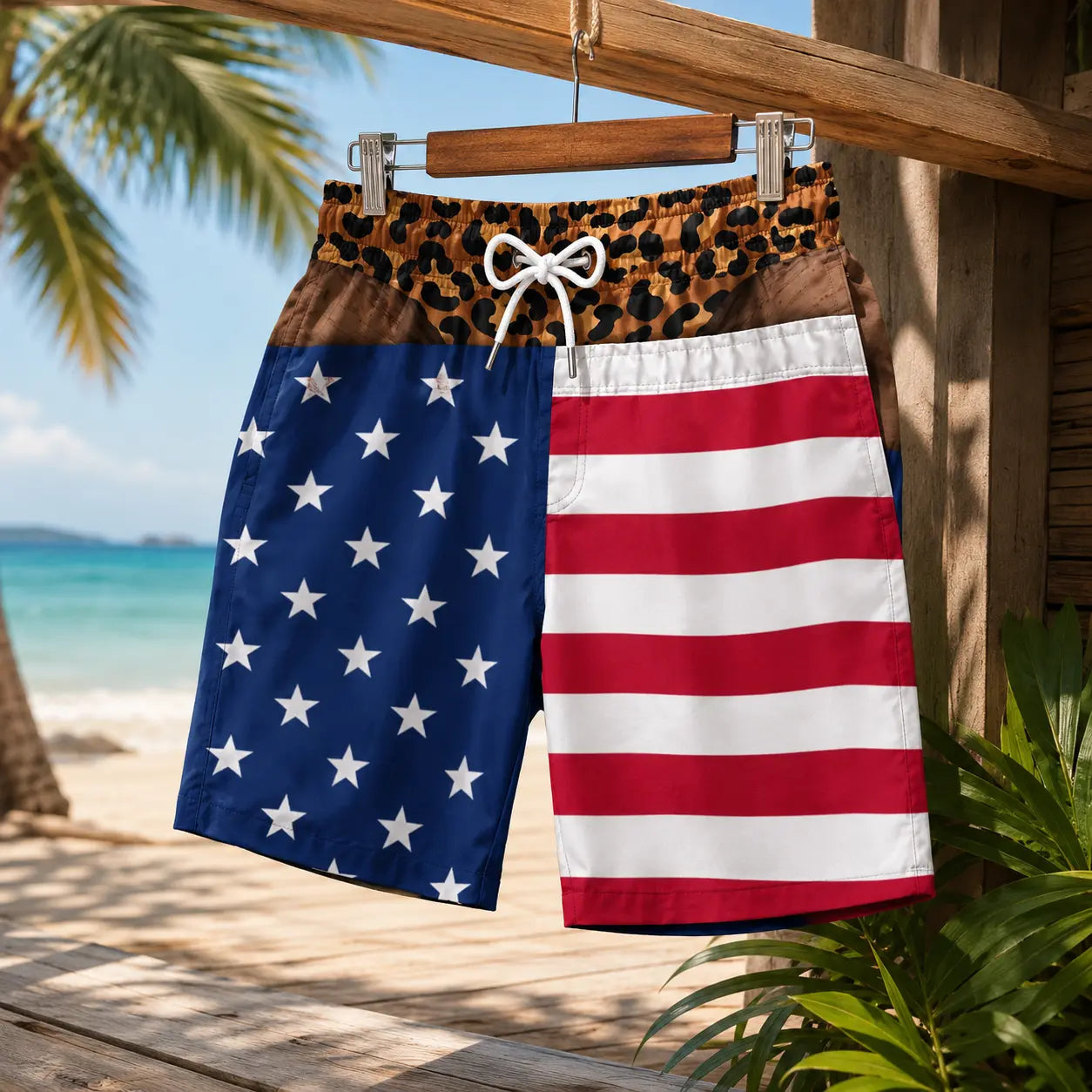 Beach Shorts Funny Warning Wide Load Custom Swim Trunks