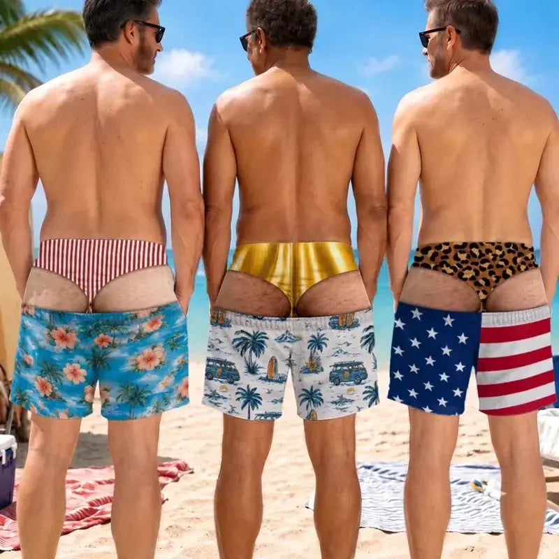 Beach Shorts Funny Warning Wide Load Custom Swim Trunks Duconspace