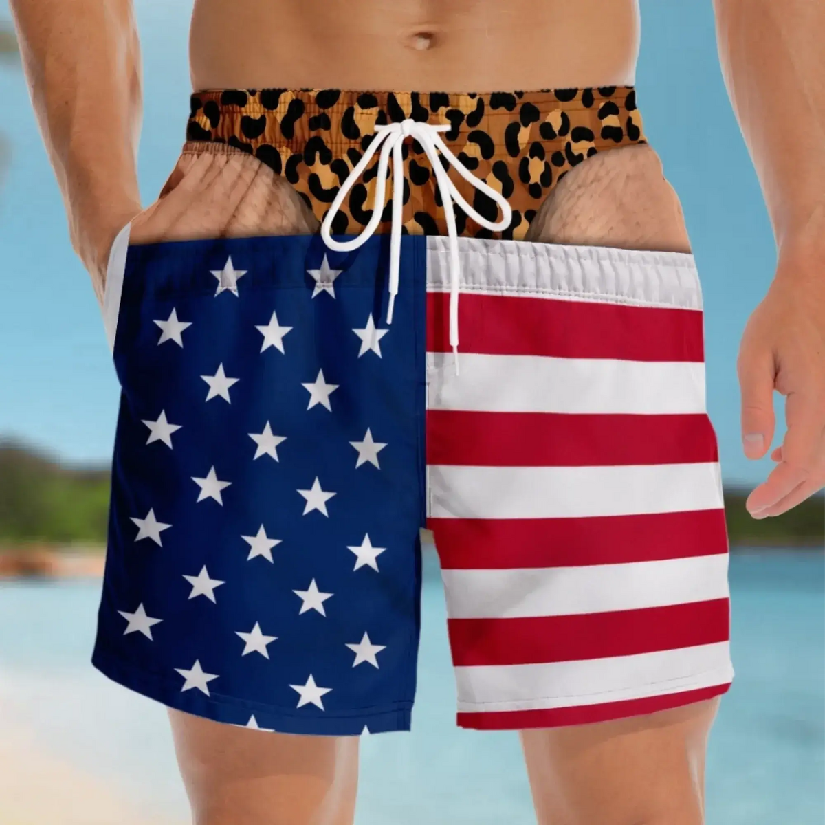 Beach Shorts Funny Warning Wide Load Custom Swim Trunks Duconspace