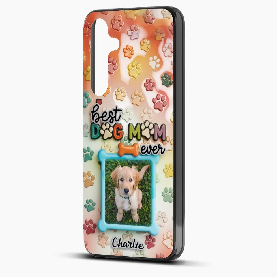 Best Dog Mom Ever - Custom Photo 3D Inflated Effect Clear Phone Case, Personalized Mother’s Day Gift for Pet Owners & Animal Lovers