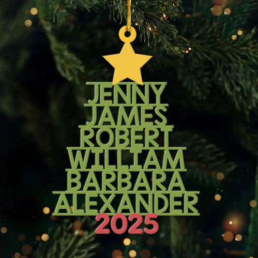Best Family Personalized Wood Christmas Ornament | Custom Shaped Gift | Personalized Custom Wood Christmas Ornaments with Names | Ducon Space