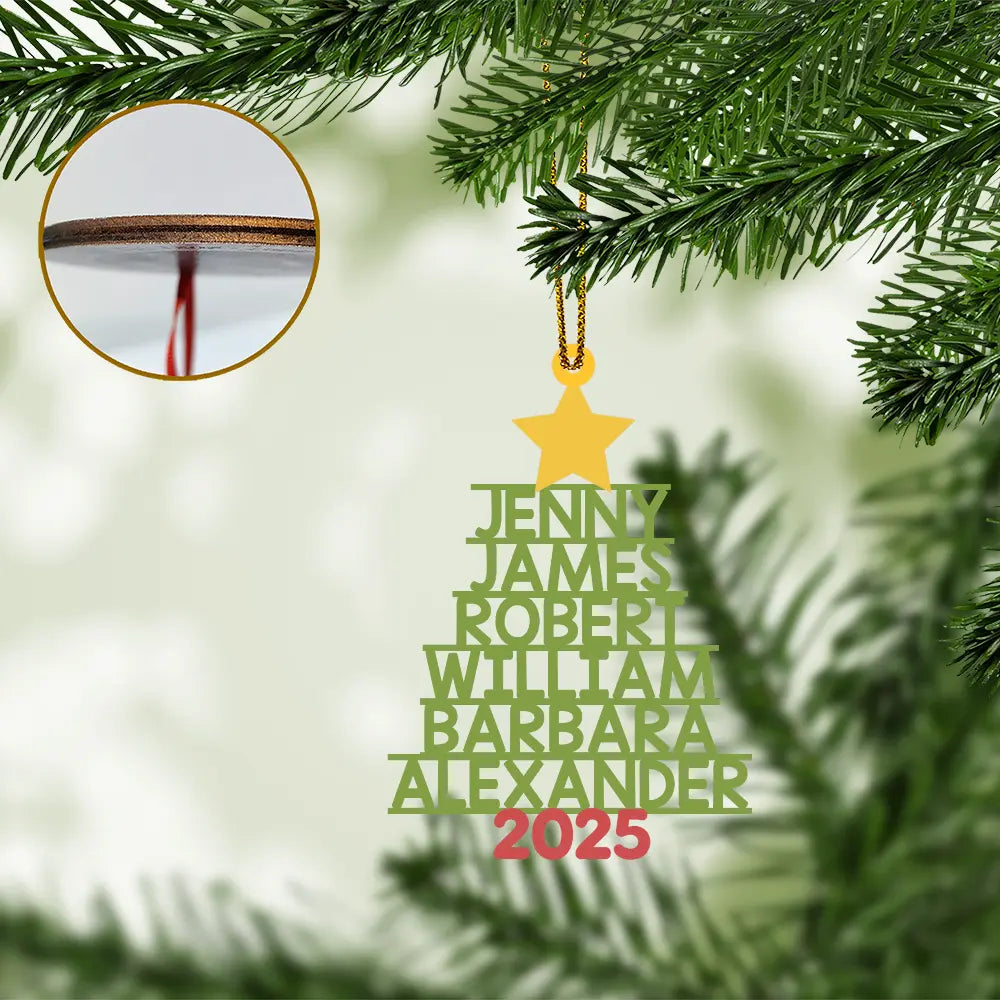Best Family Personalized Wood Christmas Ornament | Custom Shaped Gift | Personalized Custom Wood Christmas Ornaments with Names | Ducon Space