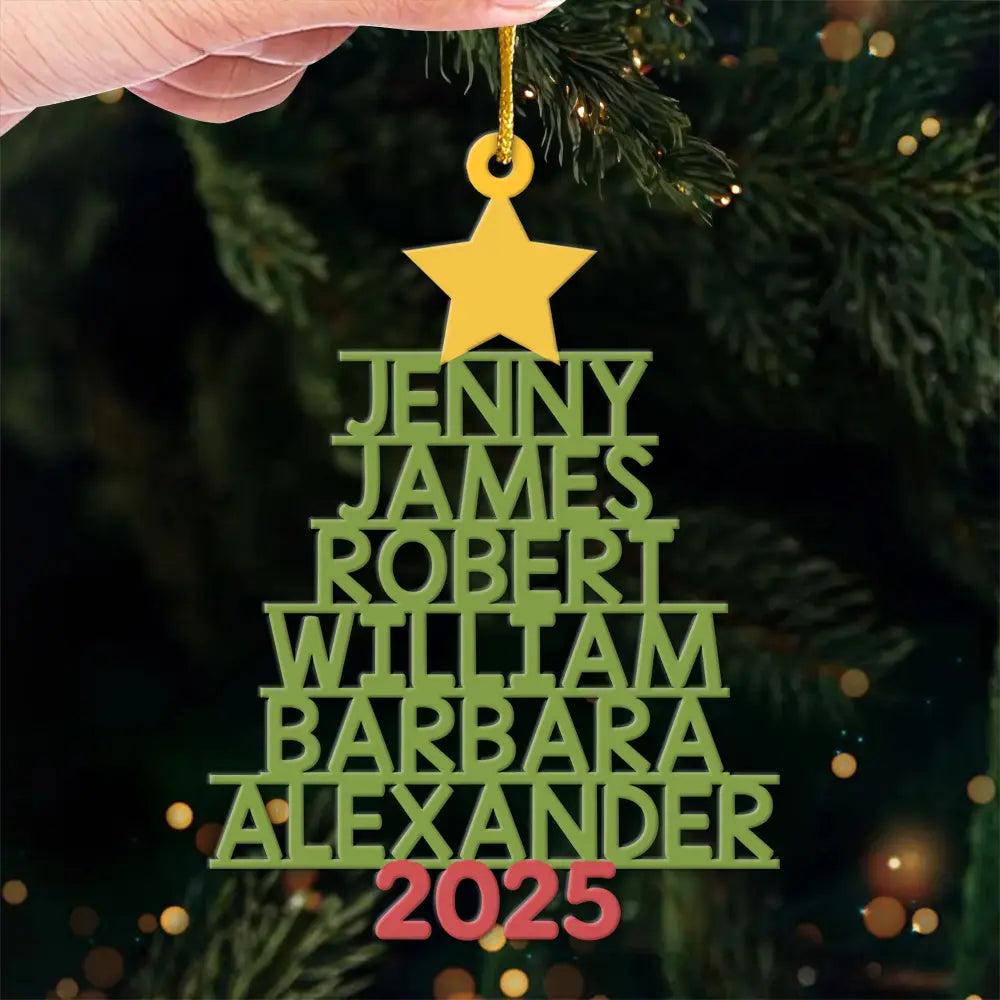 Best Family Personalized Wood Christmas Ornament | Custom Shaped Gift | Personalized Custom Wood Christmas Ornaments with Names | Ducon Space