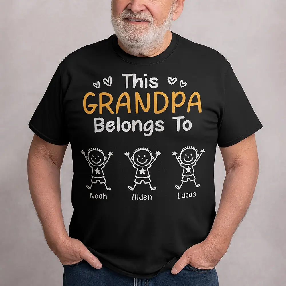 Birthday Gifts for Dad, Grandpa - Grandpa Belongs to T-shirt